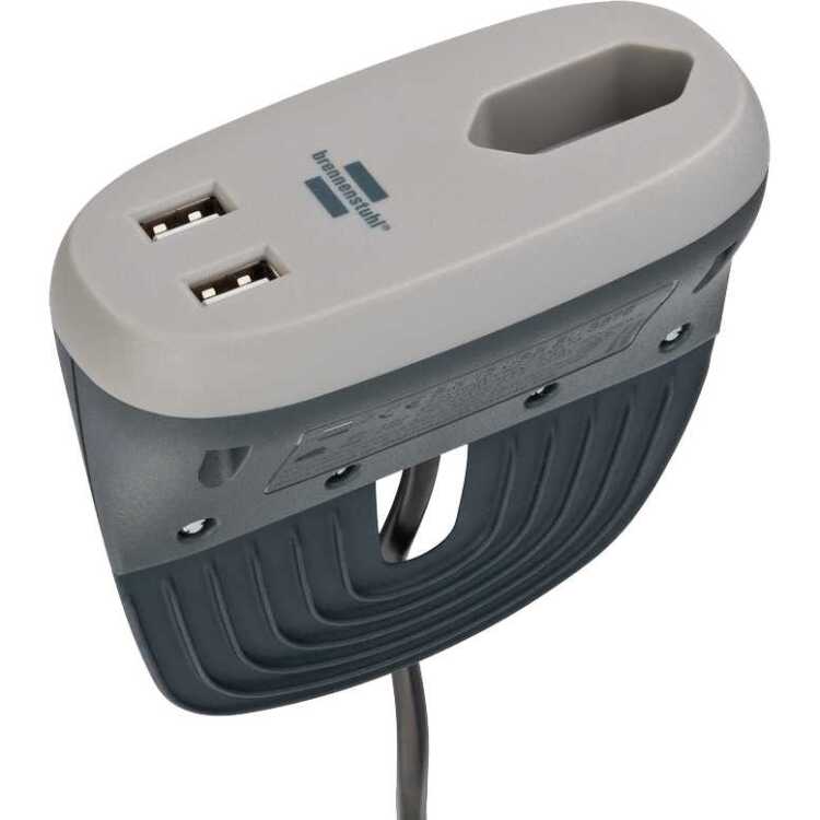 Brennenstuhl Estilo stekkerdoos voor bank met USB-oplaadfunctie stekkerdoos 1x euroaansluiting en 2x USB-lader