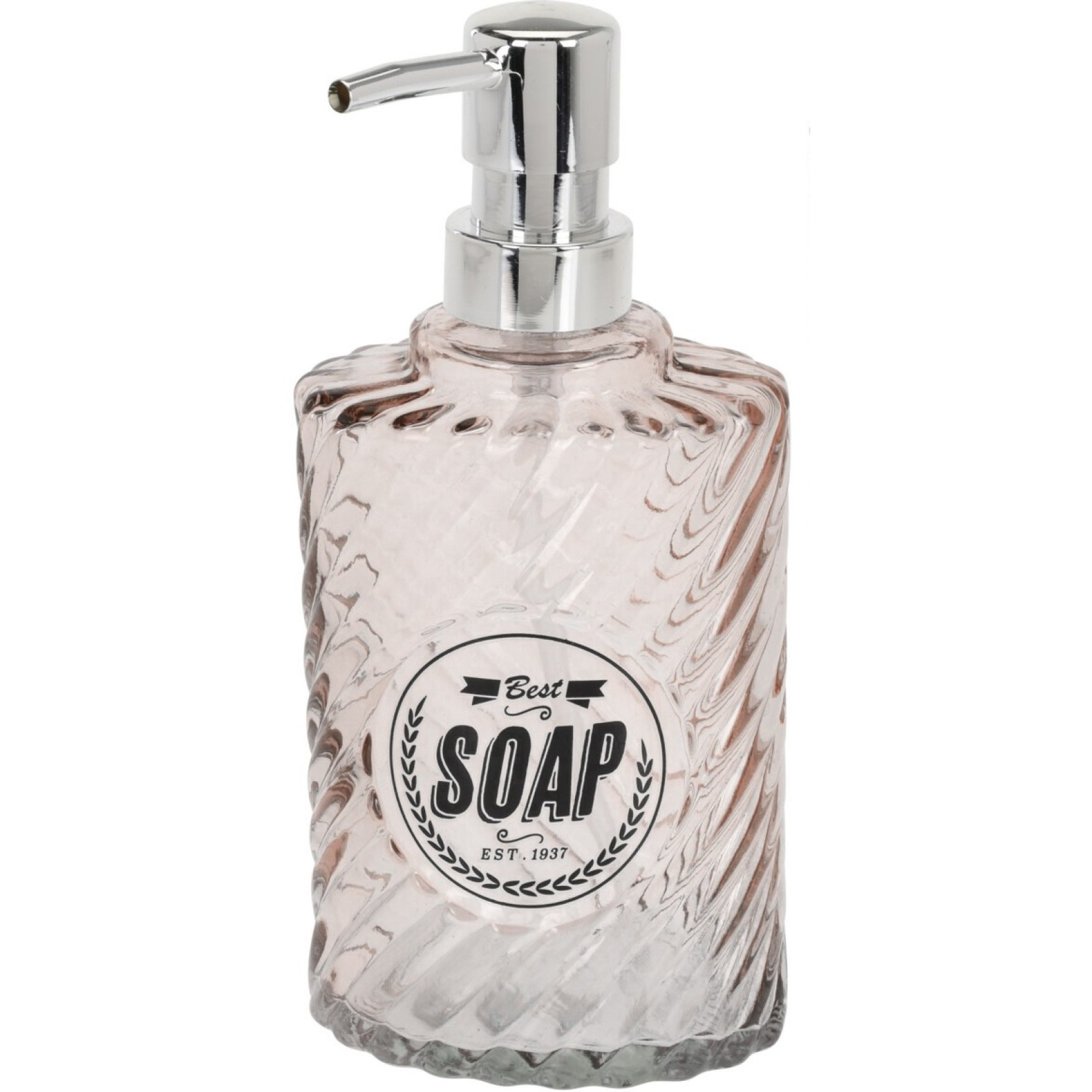 Zeeppompje/zeepdispenser oranje van glas 300 ml -