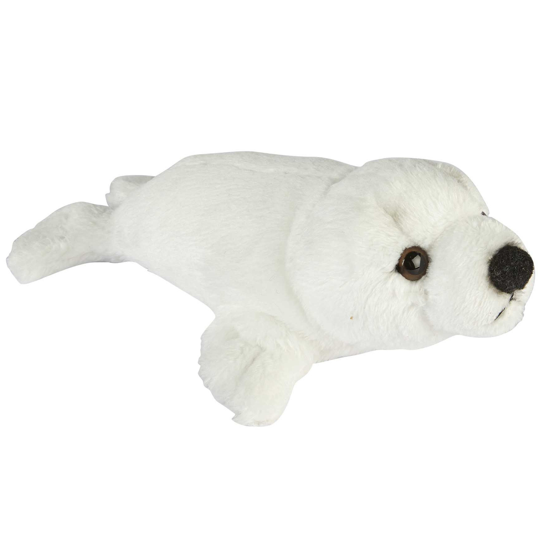 Pluche knuffel zeehonden pup - wit - 15 cm - zeedieren -