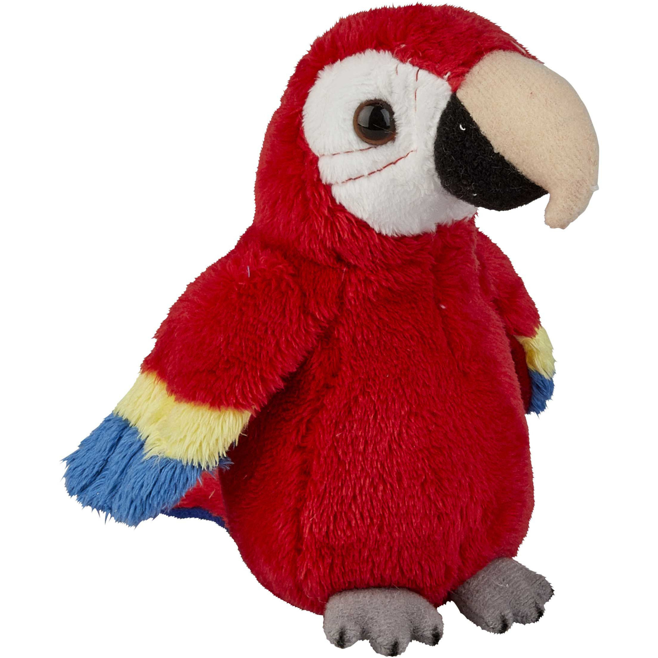 Pluche knuffel papegaai - rood - macaw - vogel - 15 cm -