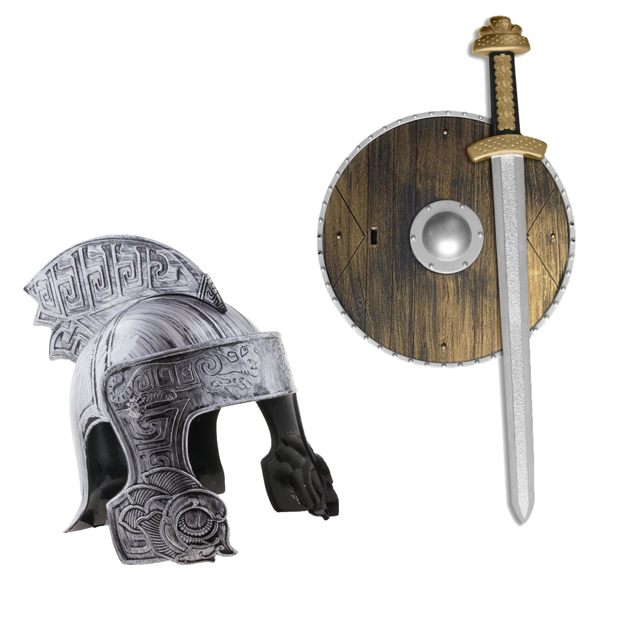 Ridder verkleed set helm en wapens zwaard/schild voor volwassenen -