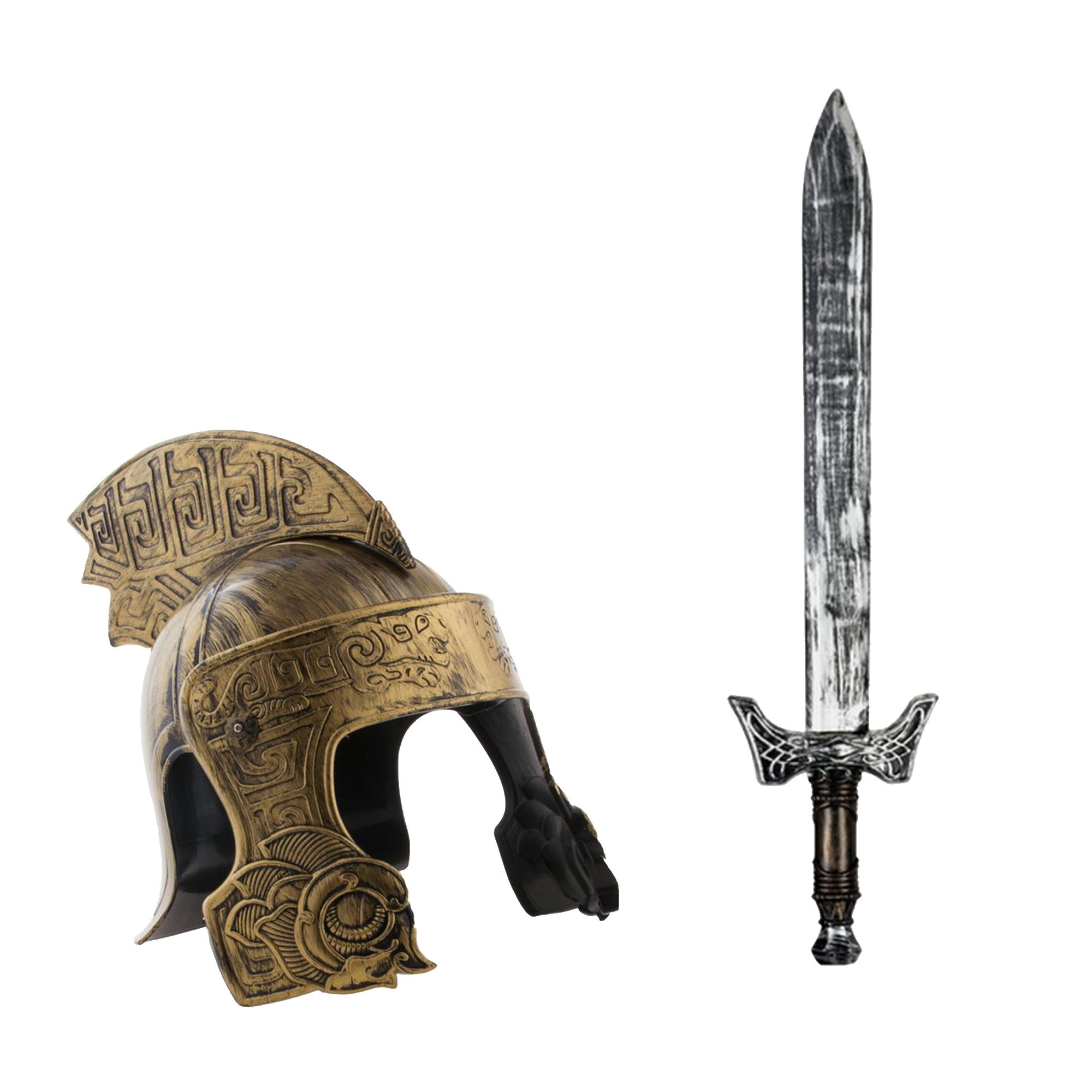 Ridder verkleed set helm en wapens zwaard 68 cm voor volwassenen -