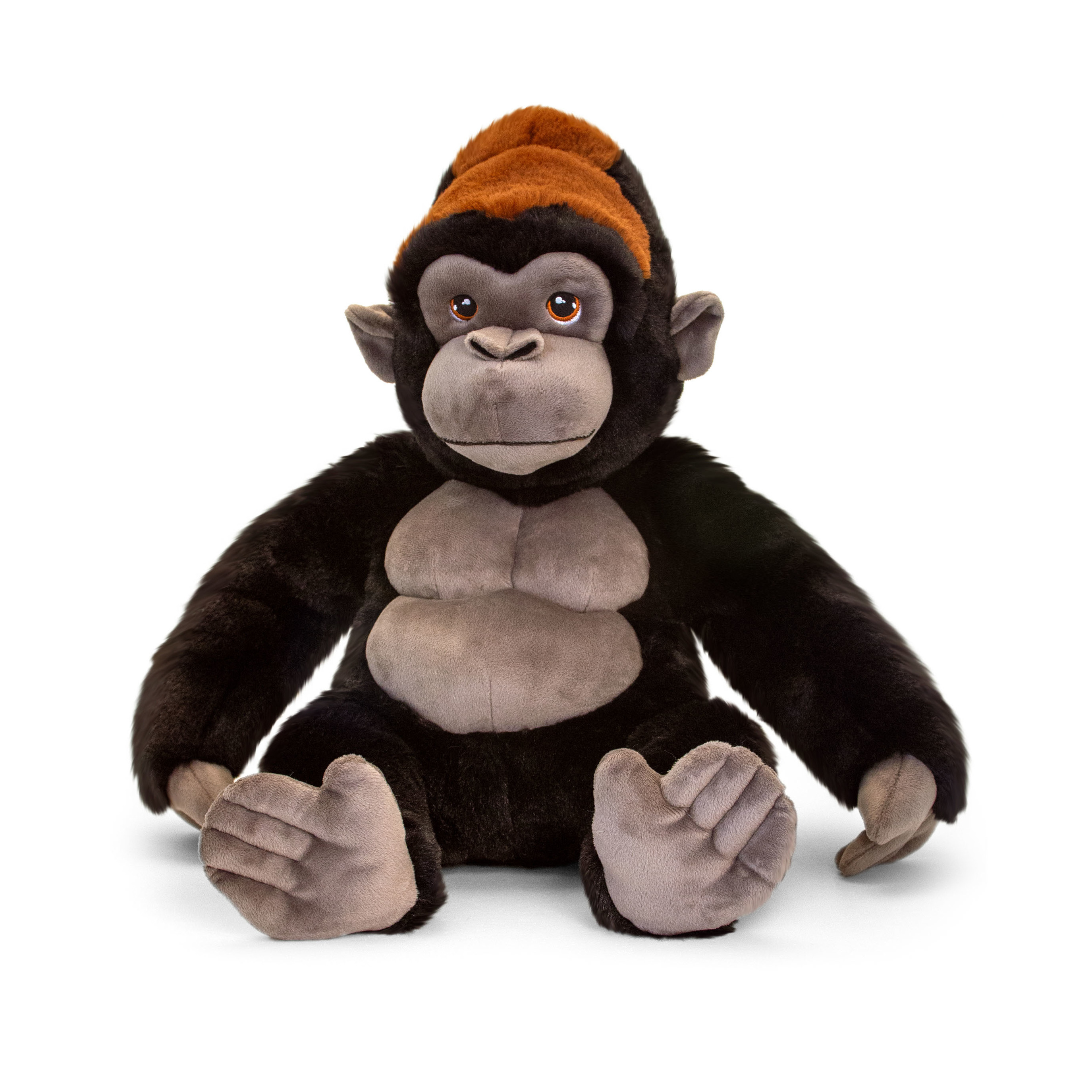 Knuffel Gorilla aap - zwart - pluche - knuffeldier - 45 cm -