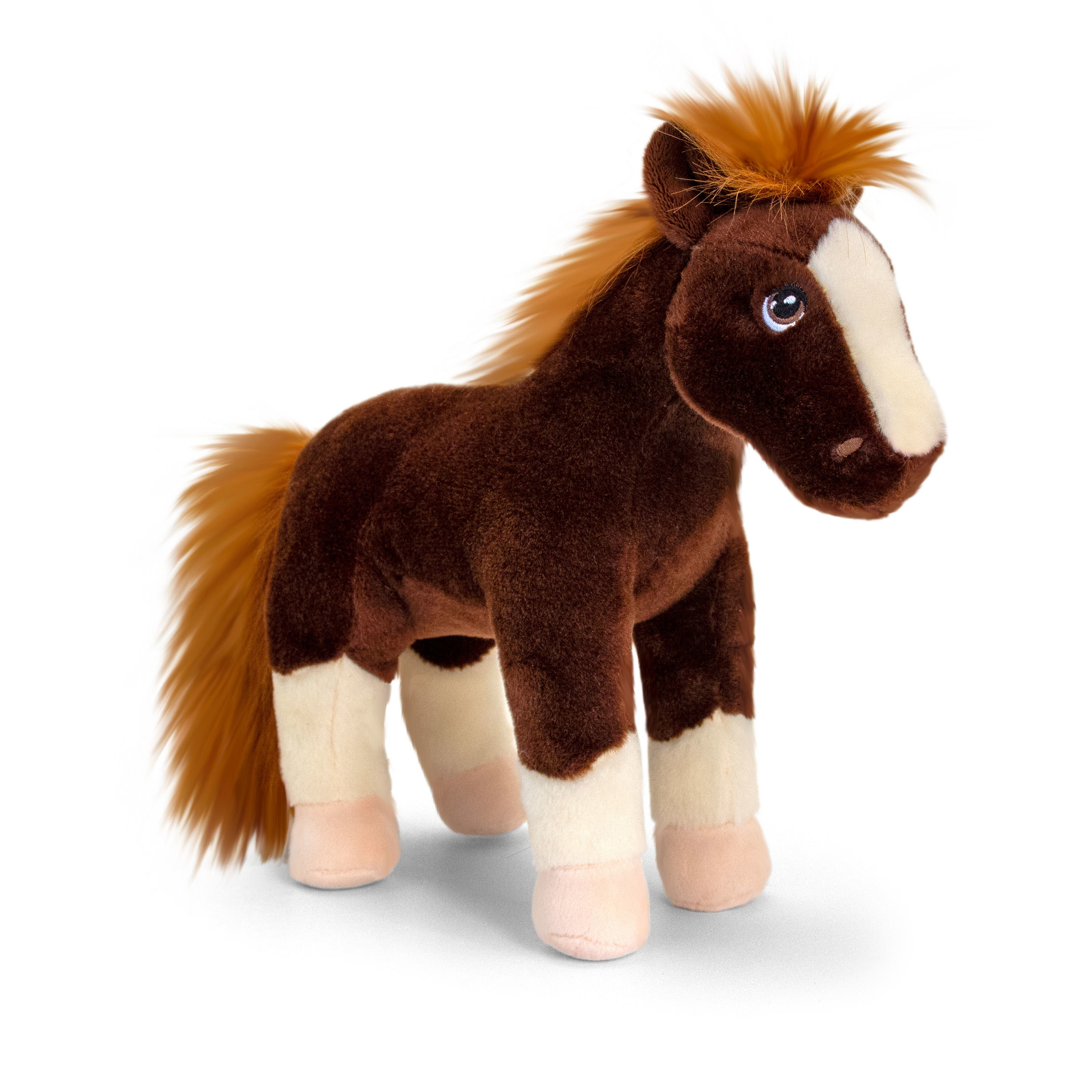 Knuffel paard - bruin - pluche - knuffeldier - 24 cm -