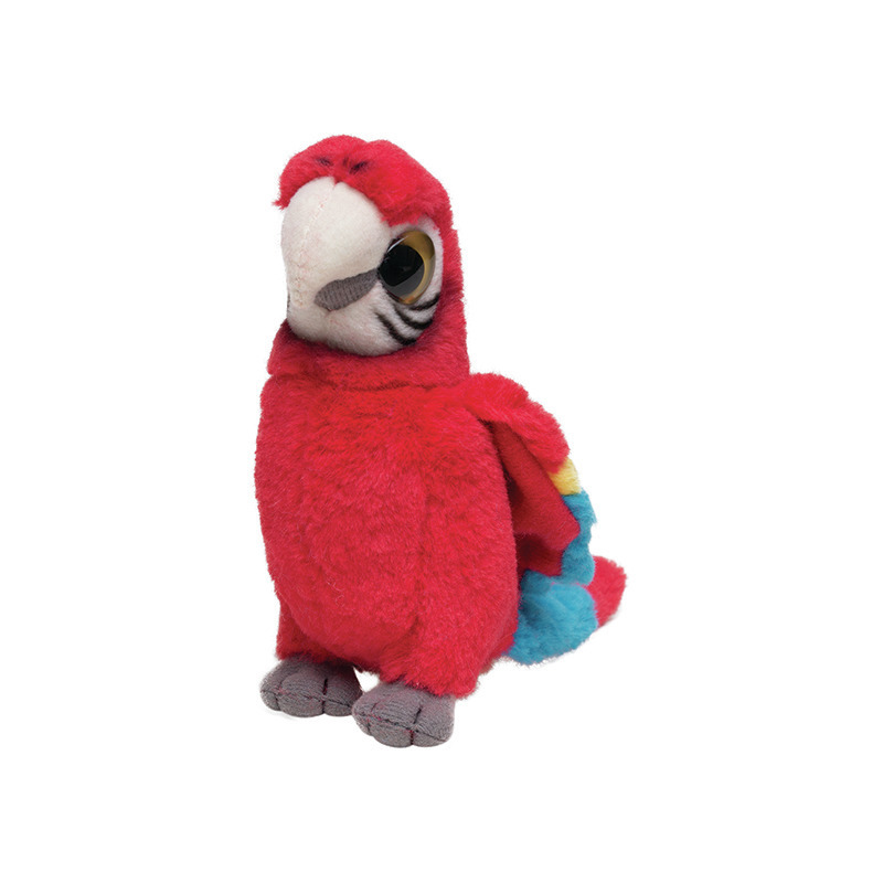 Pluche Rode Papegaai knuffeldier van 14 cm -