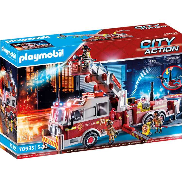 PLAYMOBIL City Action - Brandweerwagen: US Tower Ladder constructiespeelgoed 70935