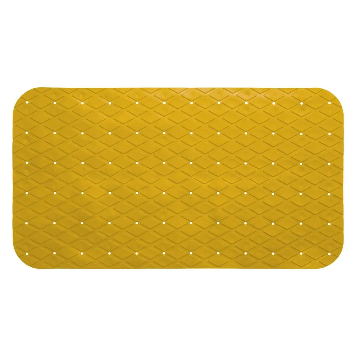 Anti-slip badkamer douche/bad mat geel 70 x 35 cm rechthoekig -