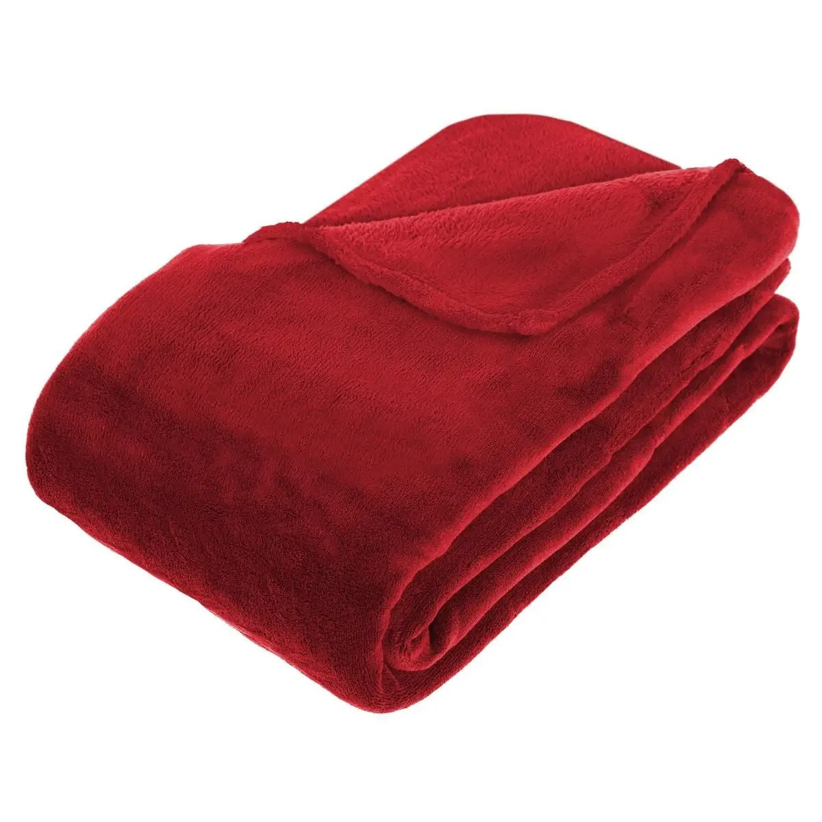 Grote Fleece deken/fleeceplaid rood 180 x 230 cm polyester -