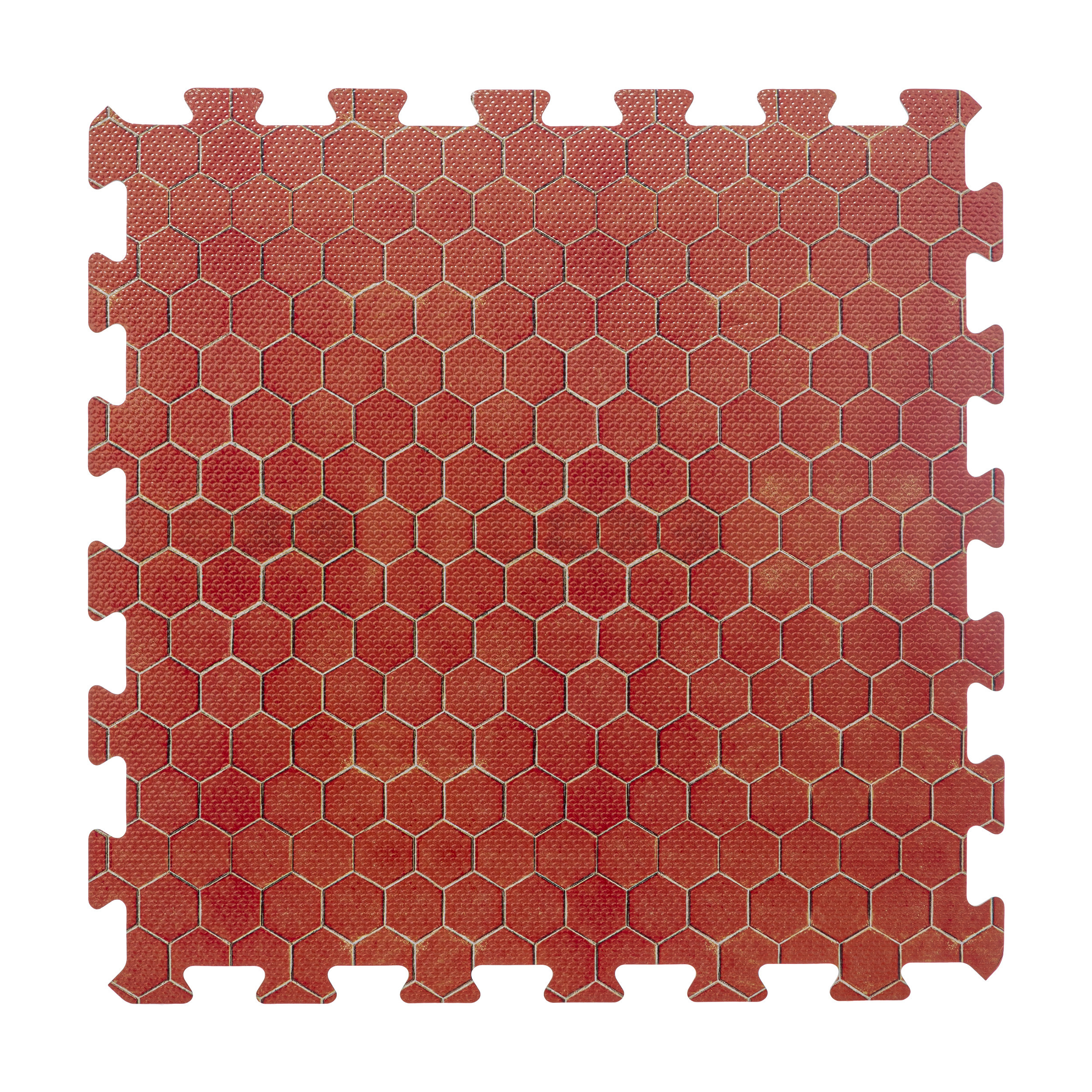 8x stuks Foam puzzelmat zwembadtegels/fitnesstegels terracotta tegeltjes 50 x 50 cm -