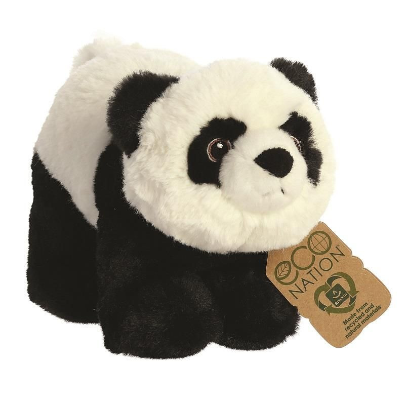 Pluche dieren knuffels zwart/witte panda van 23 cm -