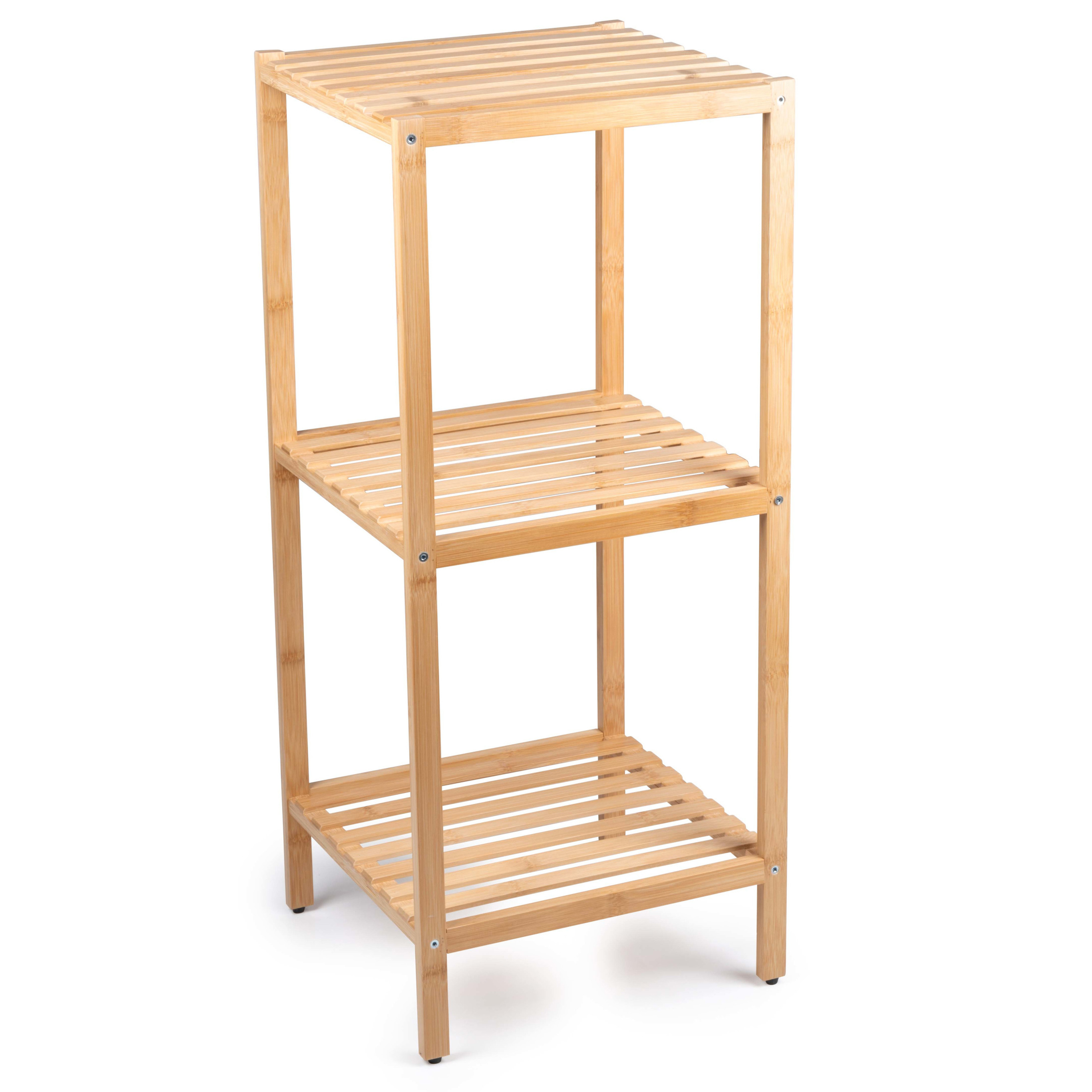 Badkamerrek/opbergkast bamboe 3-laags 33 x 32 x 77 cm -