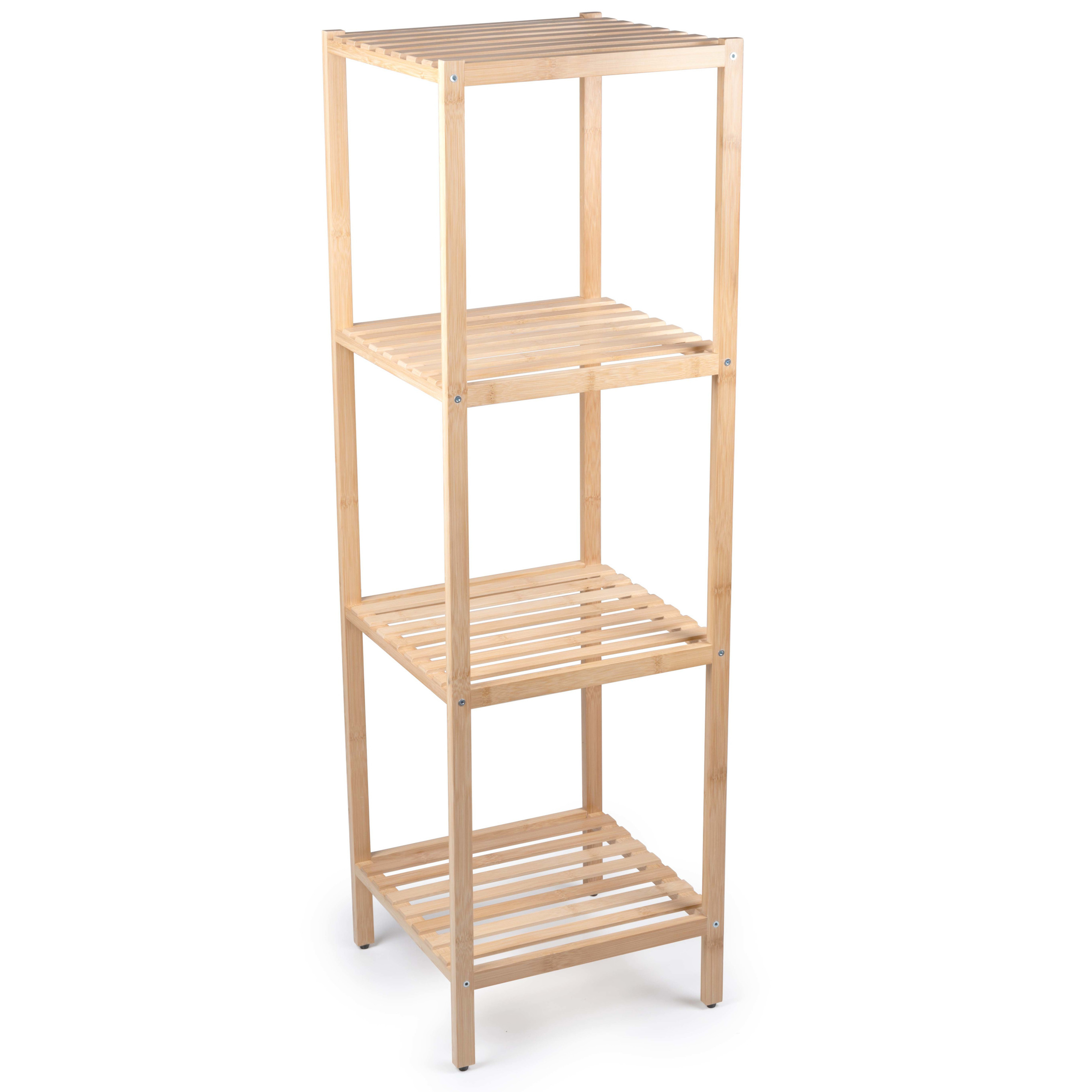Badkamerrek - 4-laags - bamboe - opbergrek - 33 x 108 cm -
