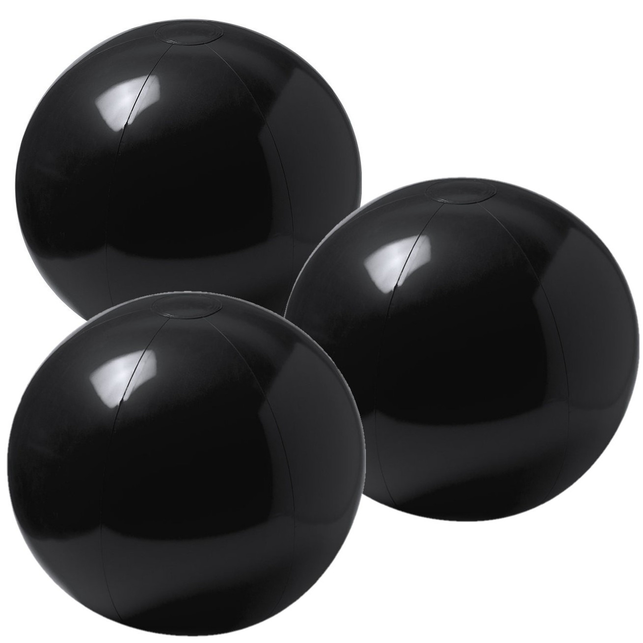 10x stuks opblaasbare strandballen extra groot plastic zwart 40 cm -