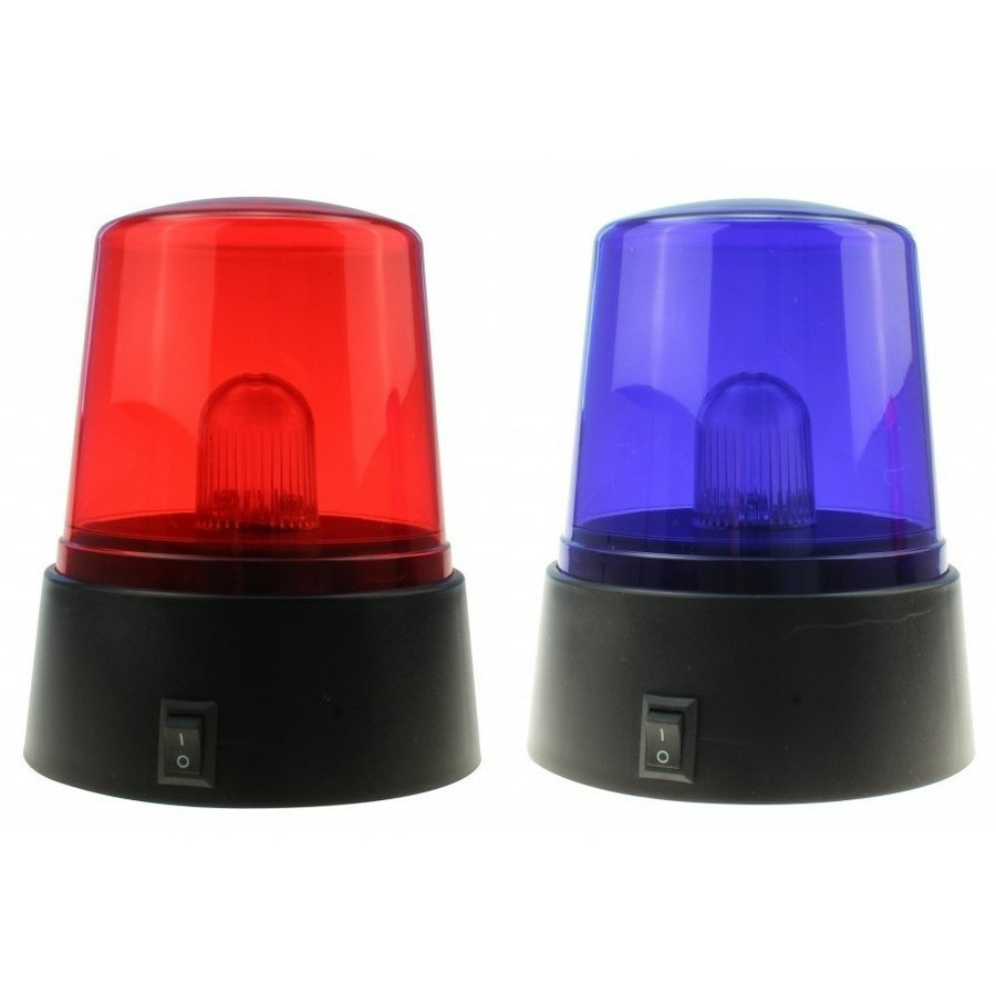 2x Zwaailampen met rood en blauw LED licht -