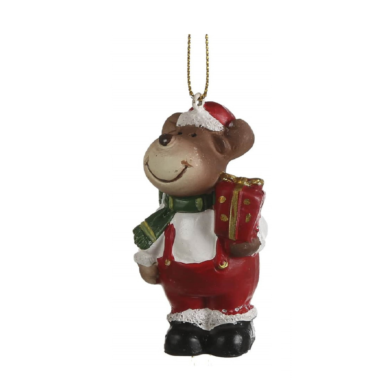 1x Kersthangers figuurtjes/kerstornamenten rendier beeldjes 8 cm -
