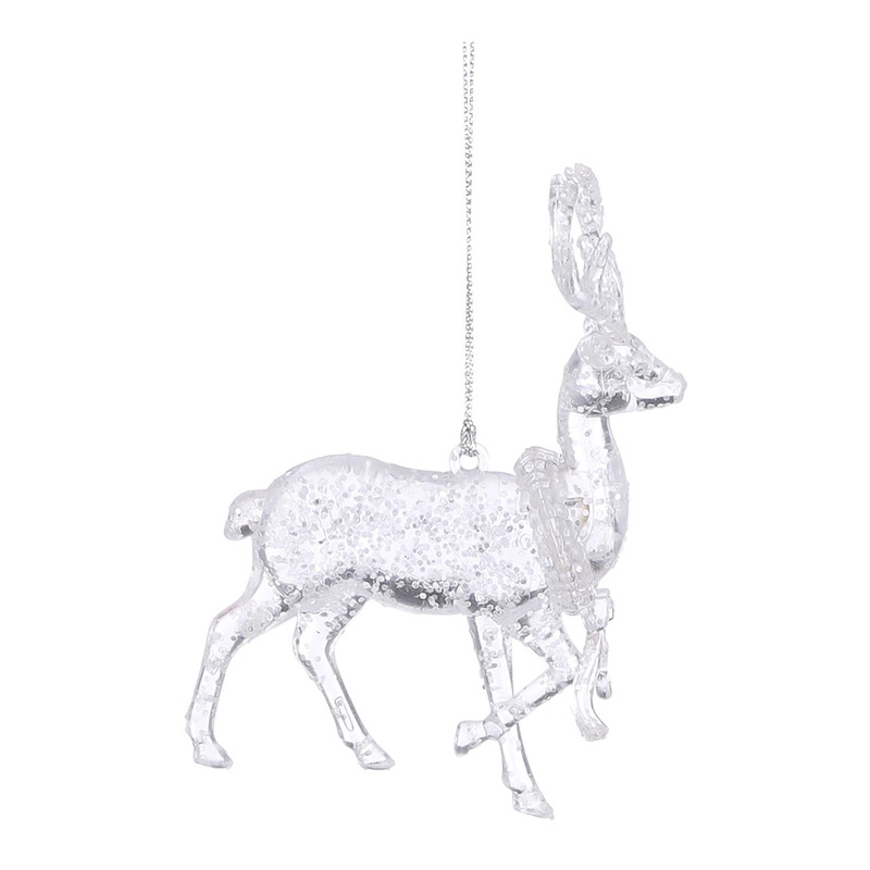 1x Transparante rendier kersthangers kunststof 12 cm kerstornamenten -