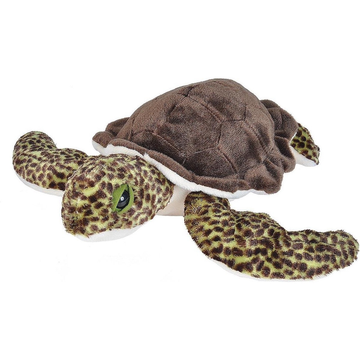 Wild Republic Pluche dieren knuffel zeeschildpad - 30 cm - Knuffeldieren speelgoed -