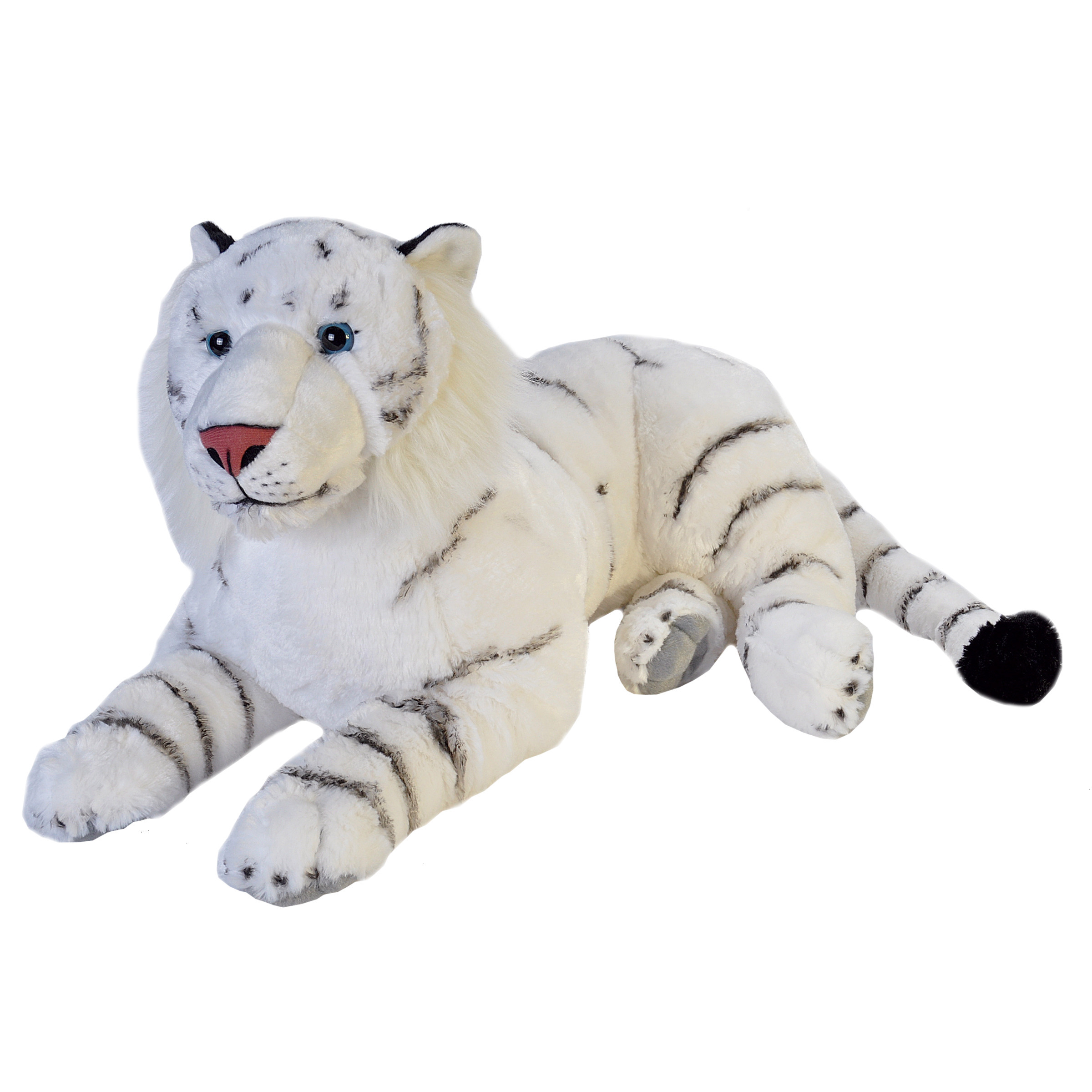 Pluche dieren knuffels grote witte tijger van 76 cm -