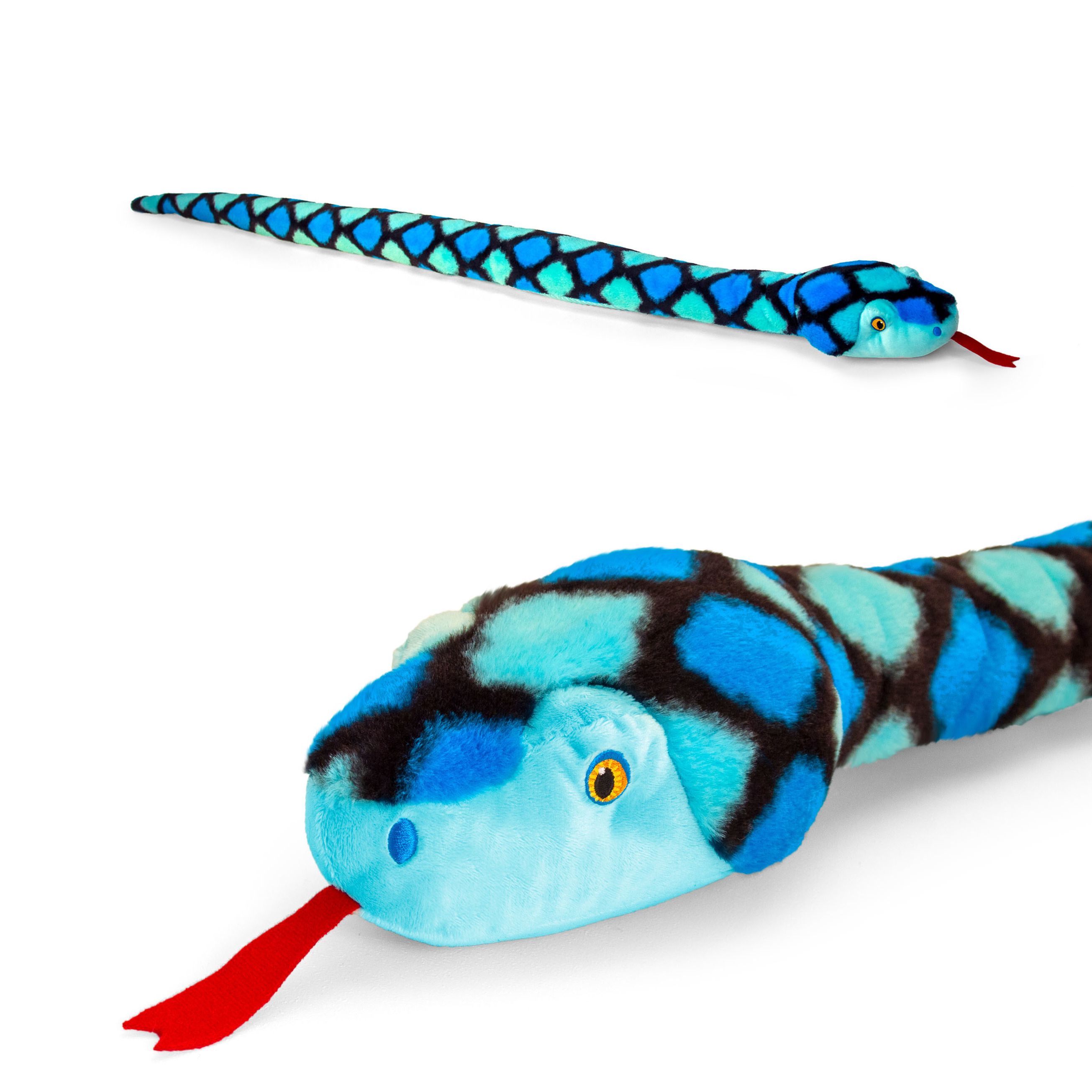 Pluche knuffel dier slang blauw 100 cm -