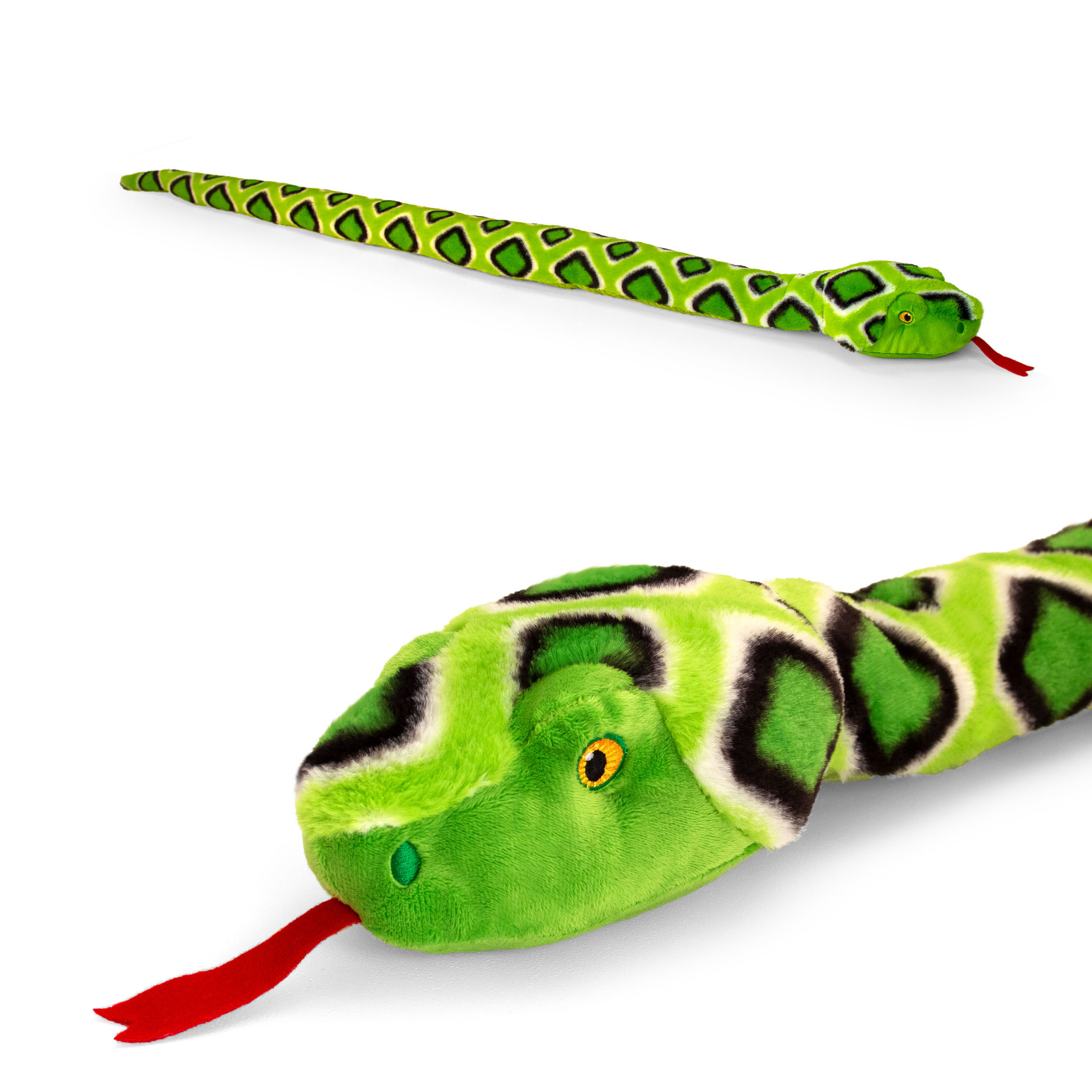 Pluche knuffel dier slang groen 100 cm -