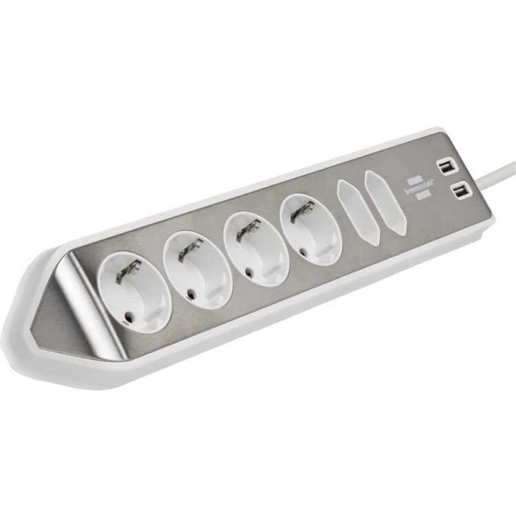 Brennenstuhl Estilo hoekstopcontact 4-voudig met USB-oplaadfunctie stekkerdoos