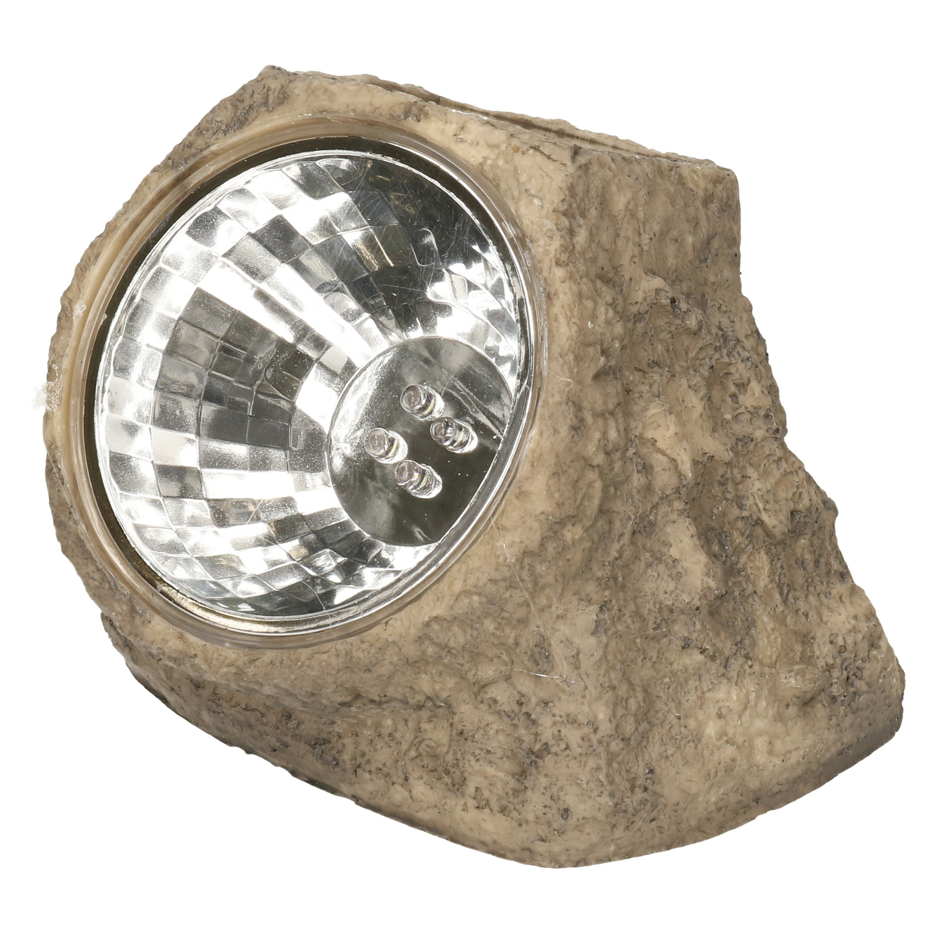 Tuinlampje Solar nepsteen lichtgrijs - LED licht tuin spotjes - lichtgevende stenen 11 x 12 cm -