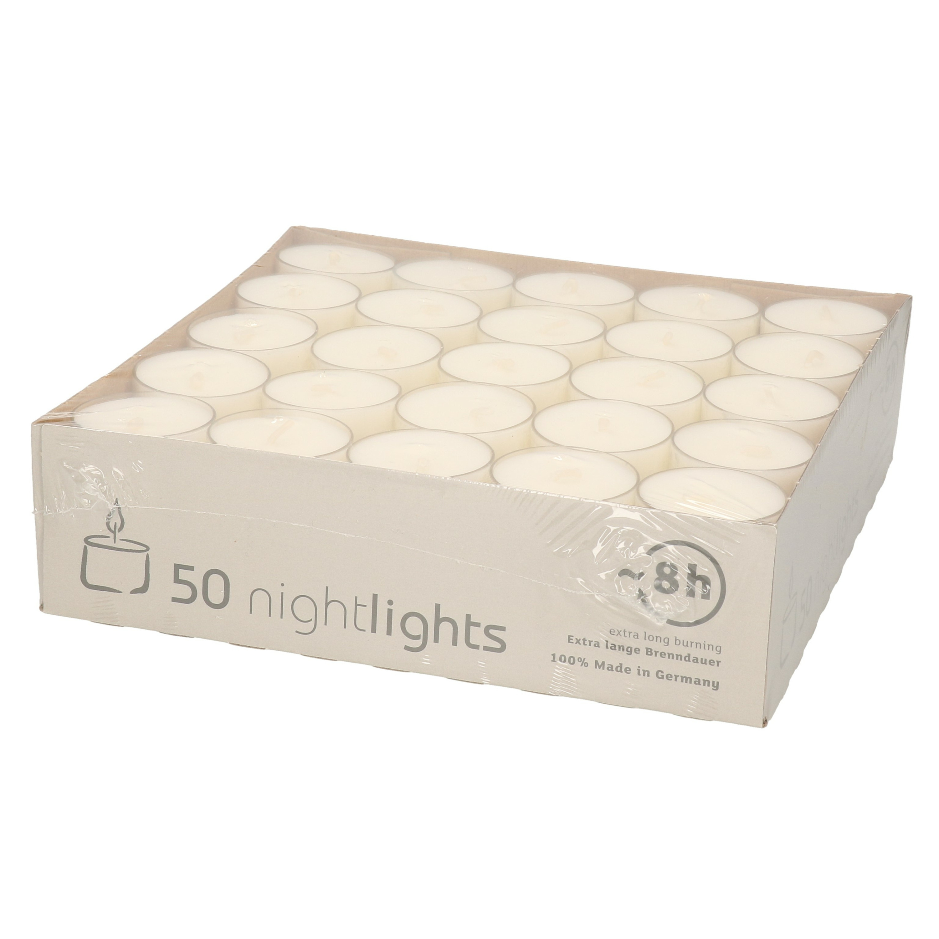 100x Creme/witte theelichtjes/waxinelichtjes 8 branduren -