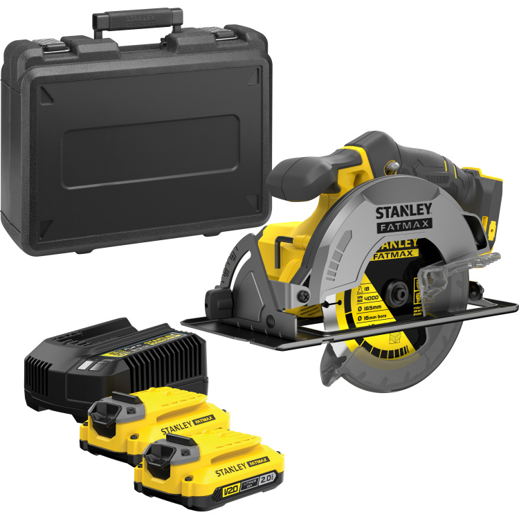Stanley FATMAX V20 18V Brushless handcirkelzaag Koffer, 2 accu's (4.0Ah) en oplader inbegrepen