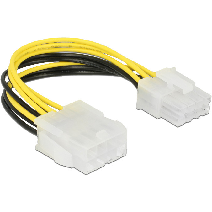 DeLOCK Verlengkabel Power 8 pin EPS male > female verlengkabel 0,15 meter