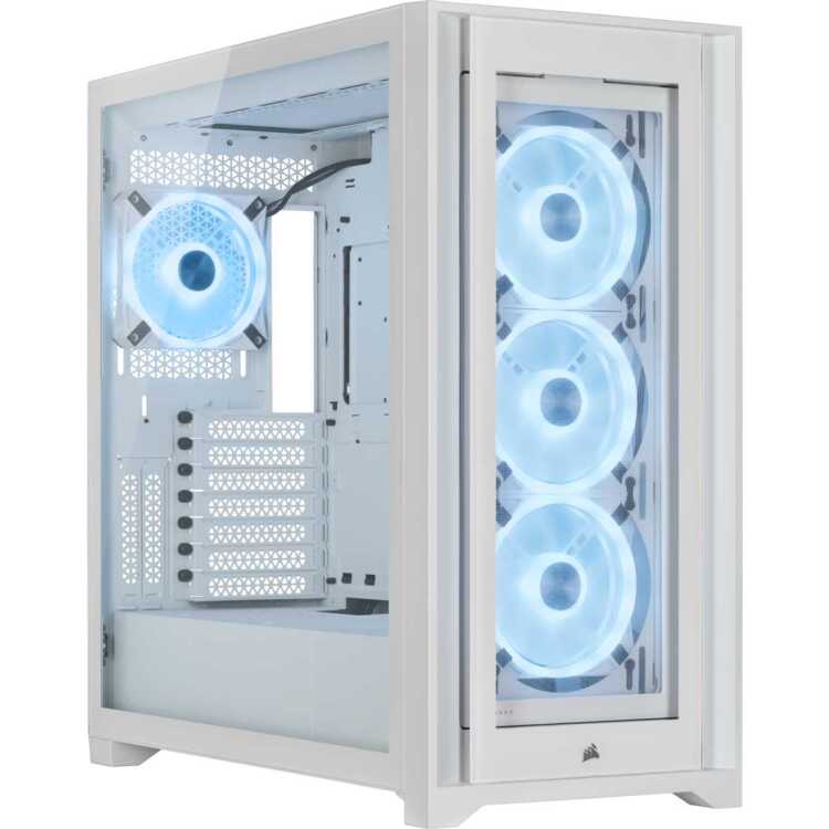 Corsair iCUE 5000X RGB QL Edition tower behuizing 2x USB-A 3.2 (5 Gbit/s), USB-C 3.2 (5 Gbit/s), Audio, Window-kit