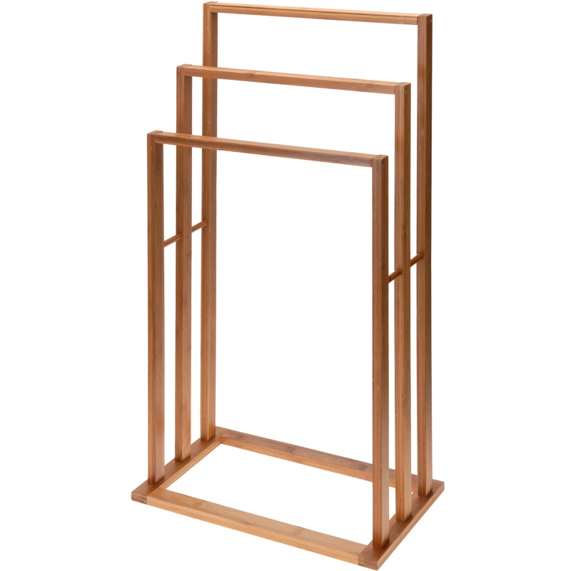 Excellent Houseware handdoeken drogen staand rek bamboe 40 x 24 x 82 cm -