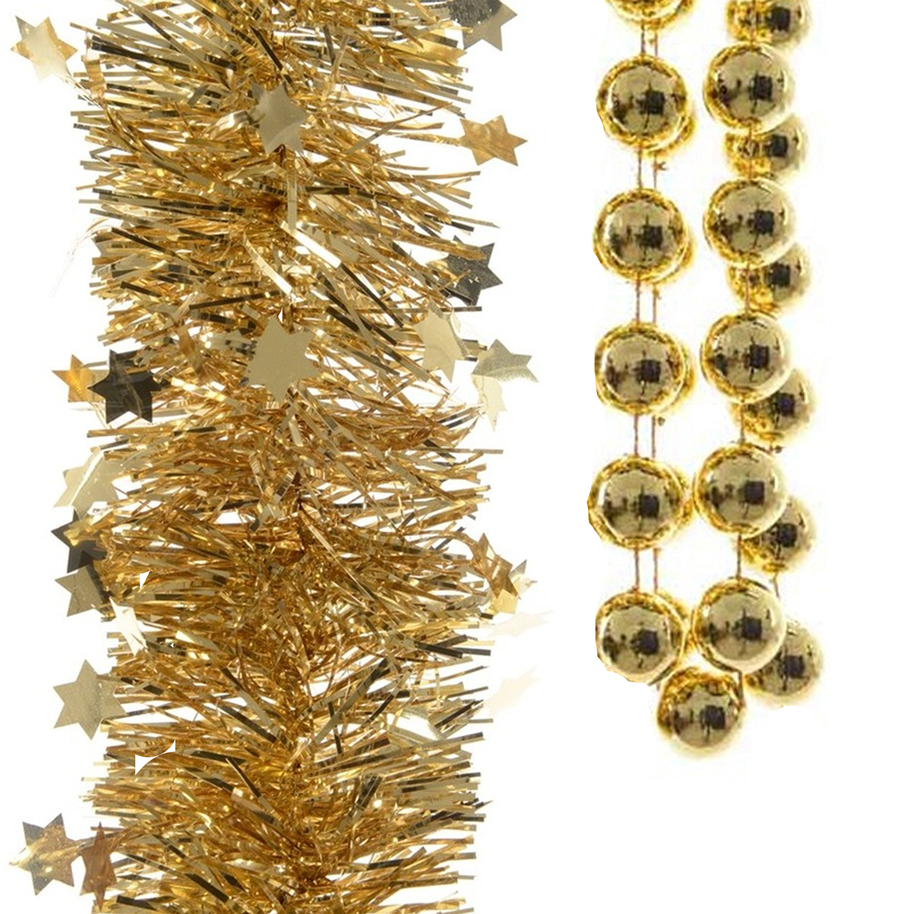 Kerstslingers set 3x stuks goud - Kerstversiering -