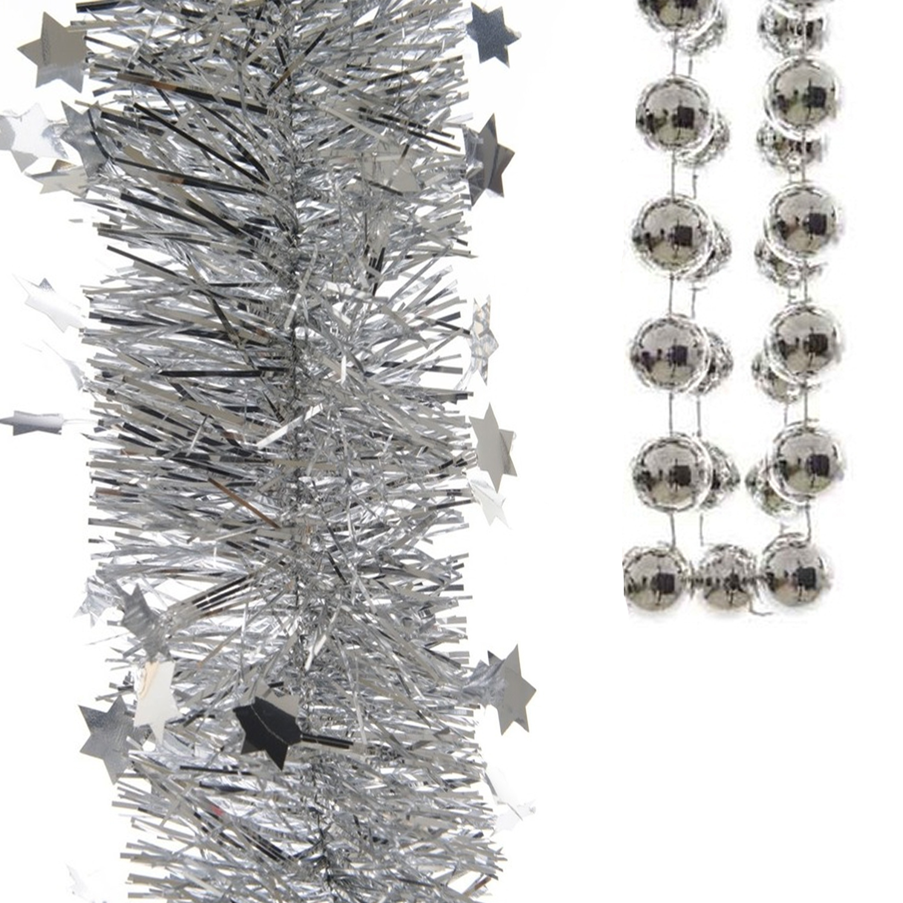 Kerstslingers set 3x stuks zilver - Kerstversiering -