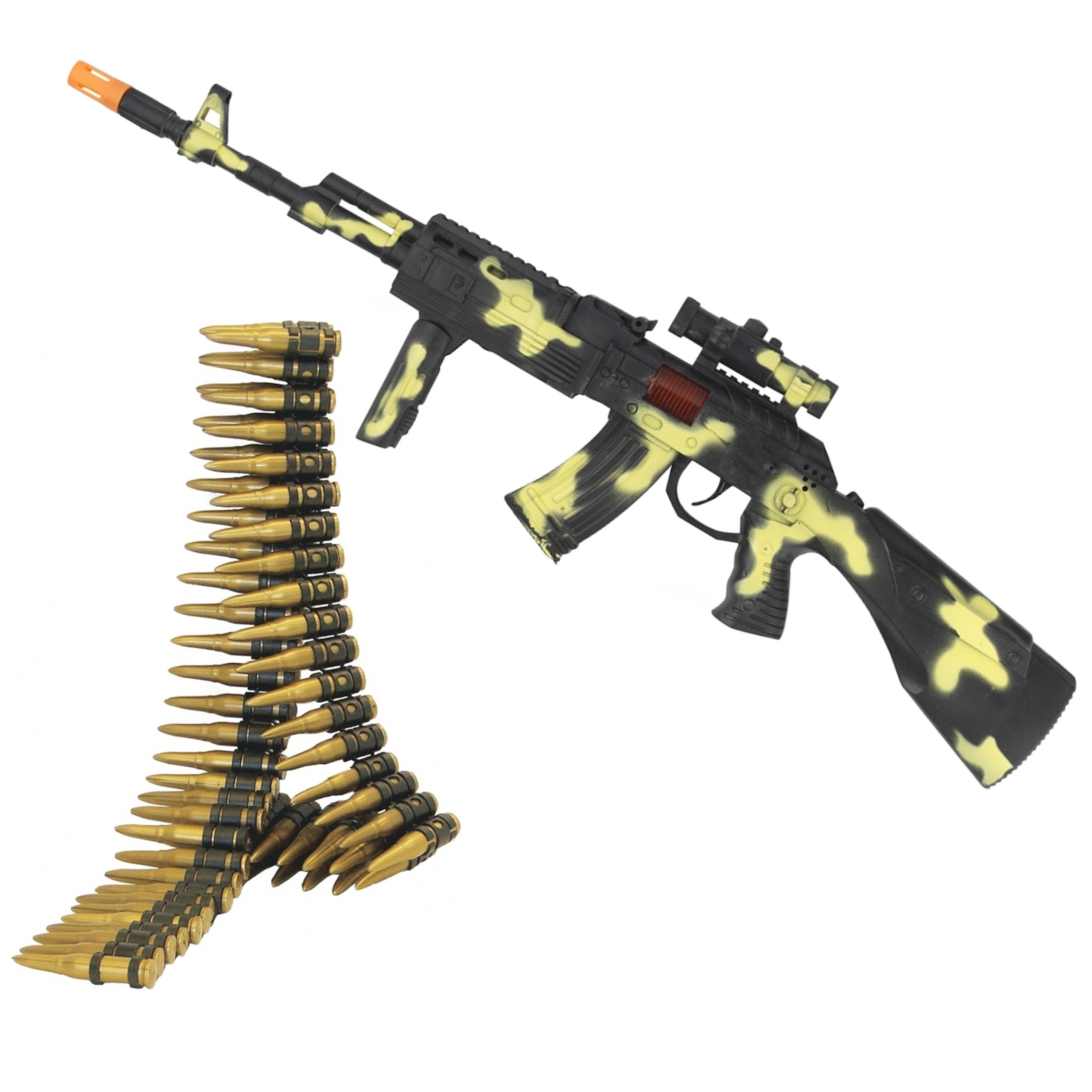 Soldaten/militairen camouflage geweer 59 cm met kogels riem volwassenen -