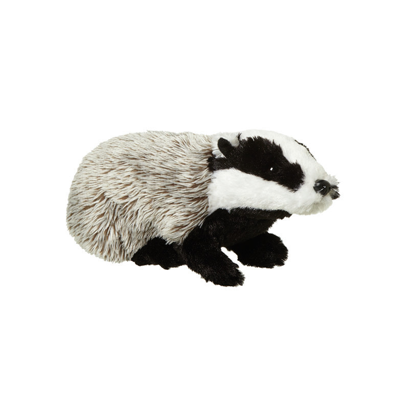 Nature Planet pluche knuffeldier - Das - grijs/zwart - 32 cm - Bosdieren knuffels -