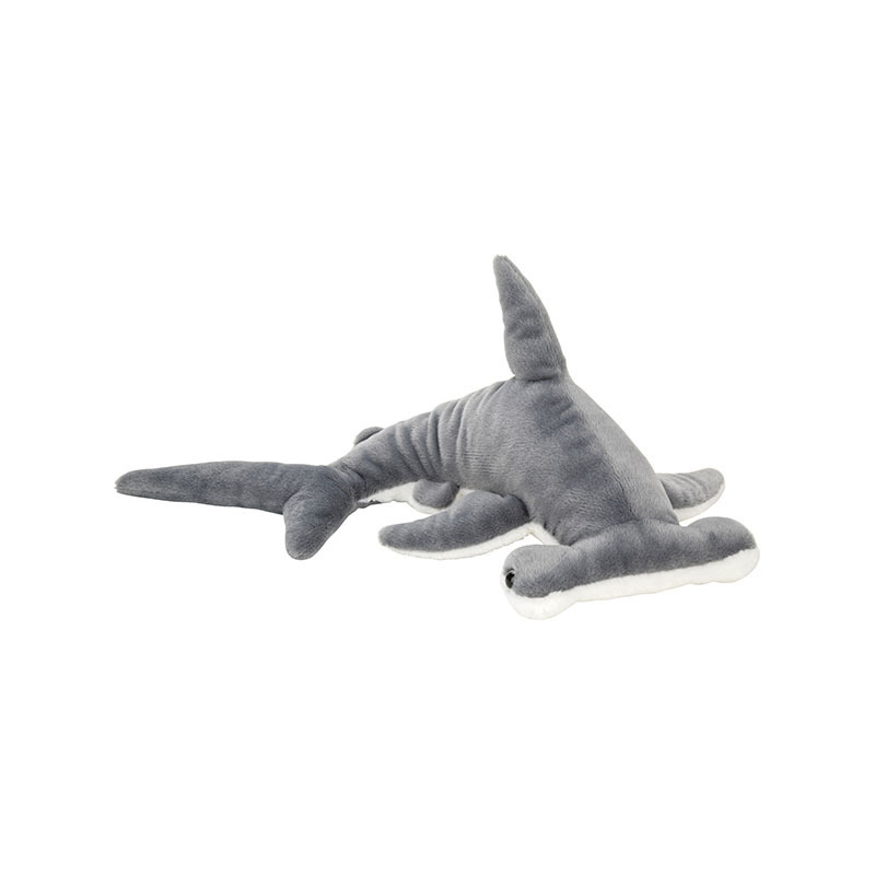 Nature Planet pluche knuffeldier - Hamerhaai - grijs - 54 cm - Haaien - Vissen - Zeedieren -