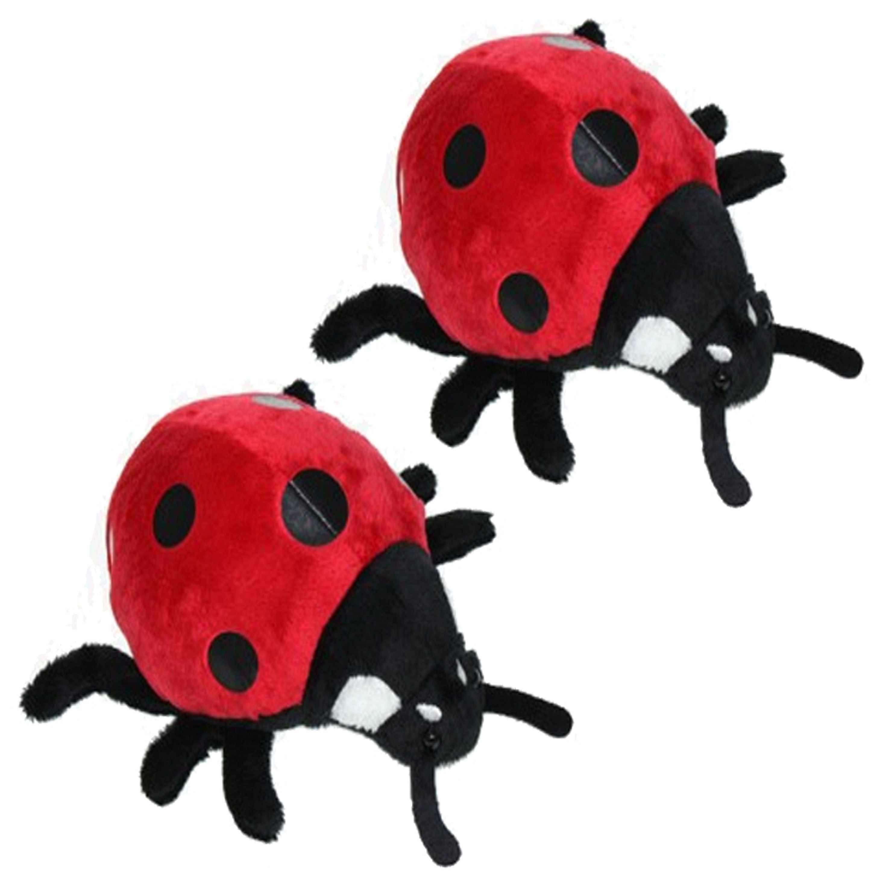 Set van 2x stuks pluche lieveheersbeestje knuffel 15 cm -