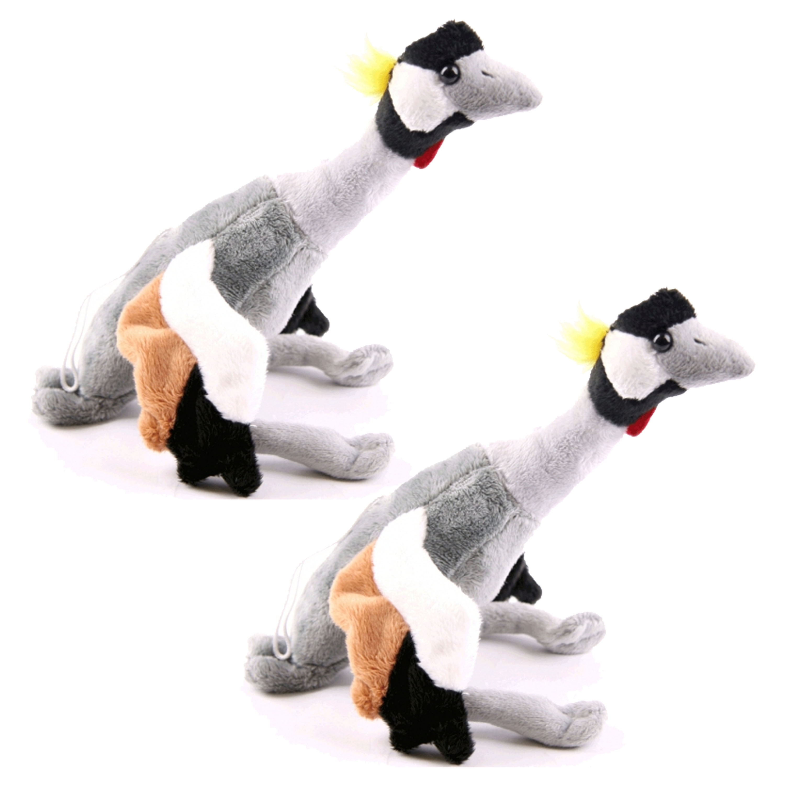 Set van 2x stuks pluche kraanvogel knuffel 30 cm -