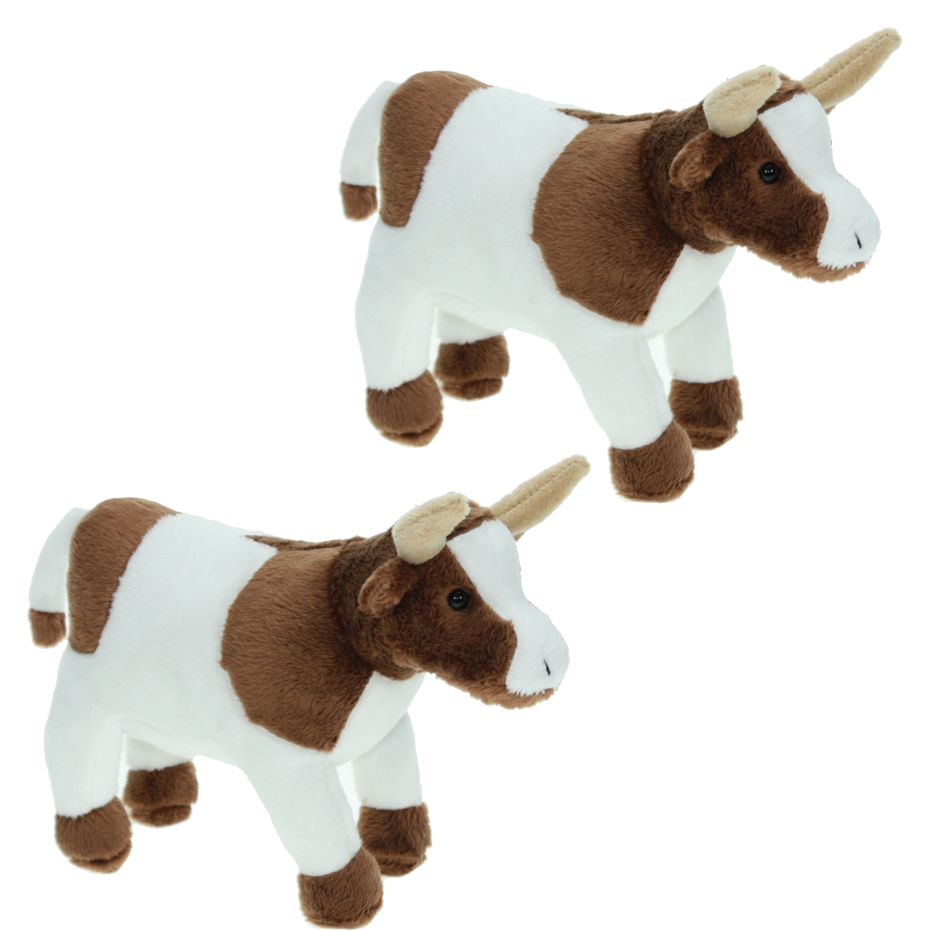 Set van 2x stuks pluche knuffel dieren Koe van 23 cm -