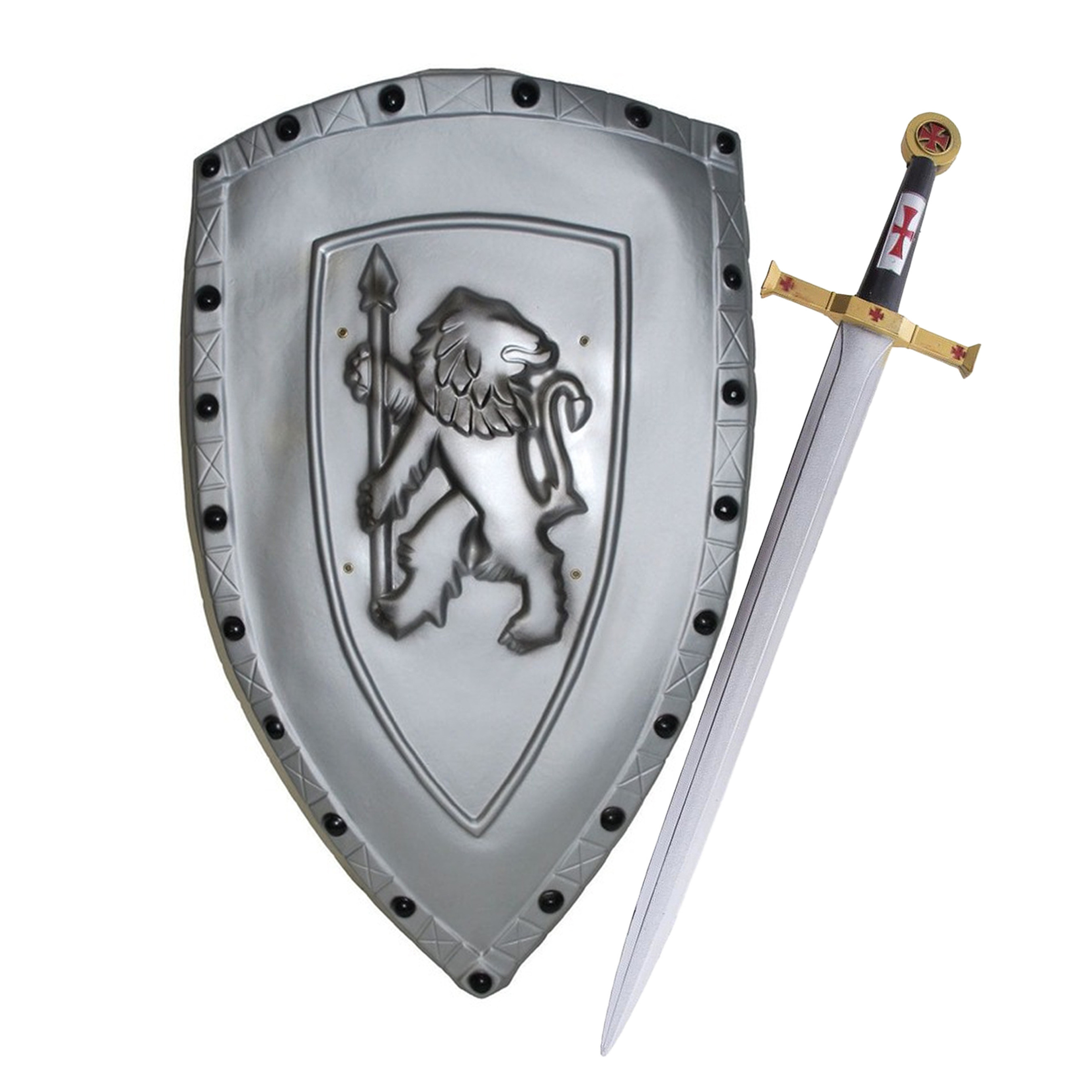 Ridders verkleed wapens set - schild met zwaard van 62 cm volwassenen -