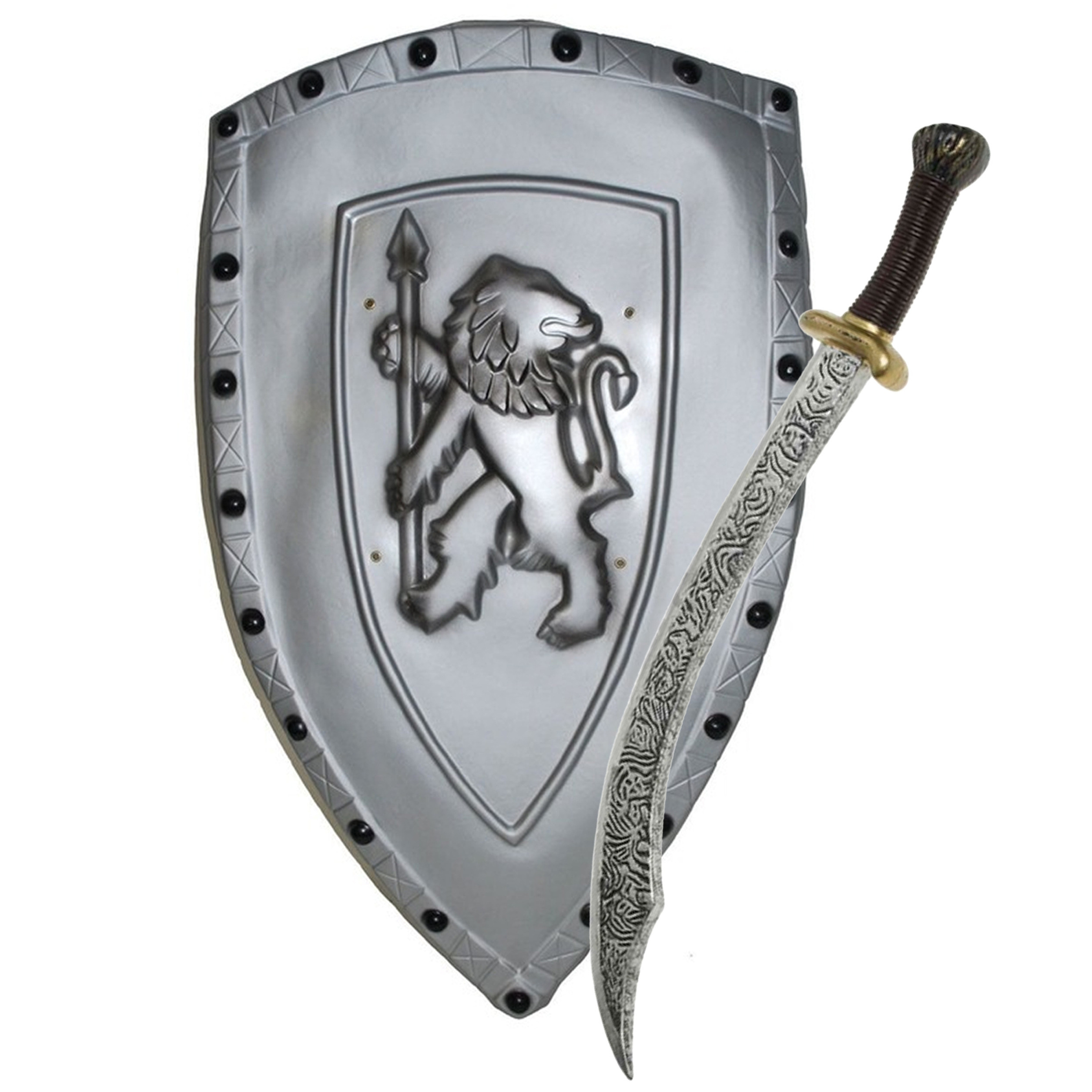 Ridders verkleed wapens set - schild met zwaard van 72 cm -
