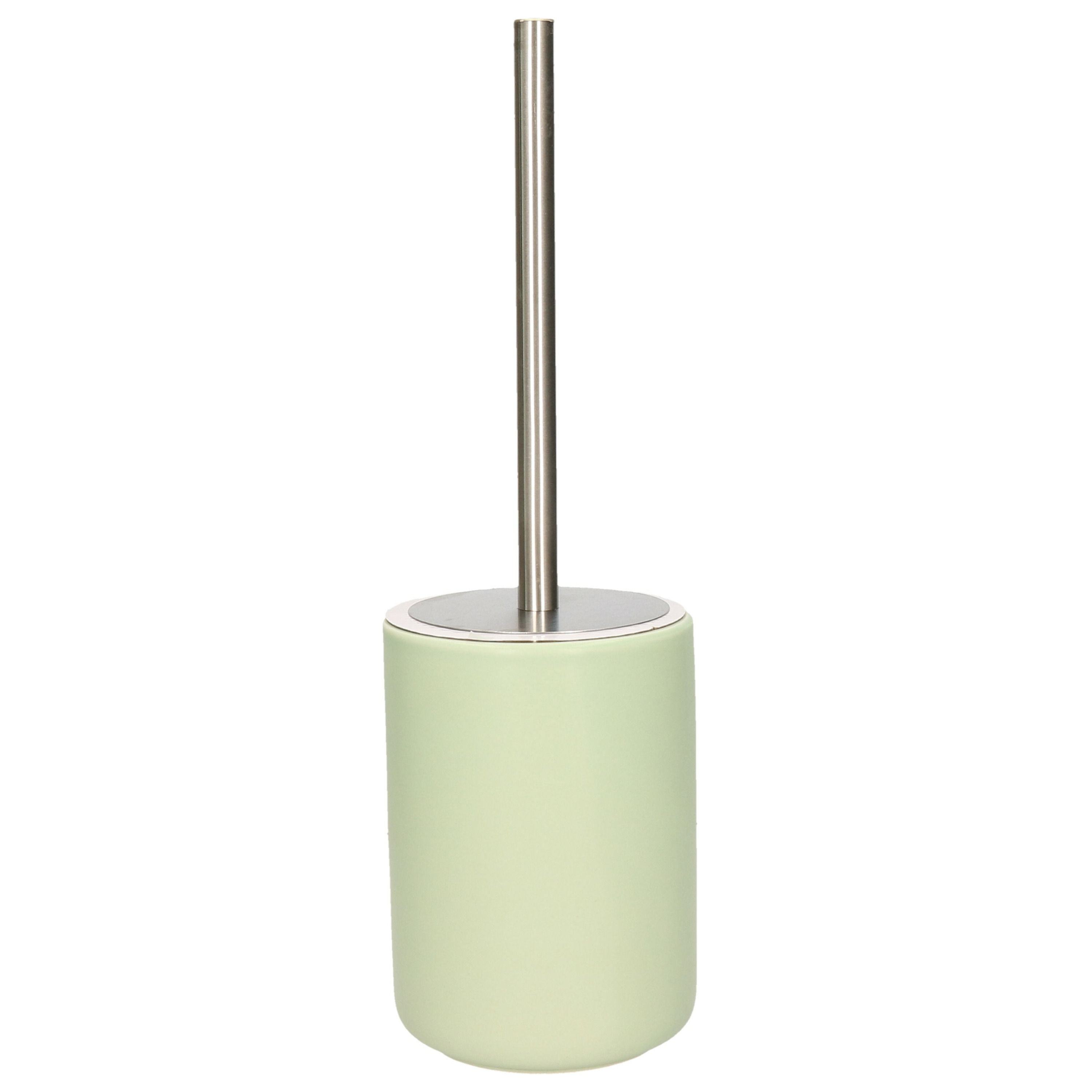 WC-borstel/toiletborstel inclusief houder licht groen 38 cm van steen -