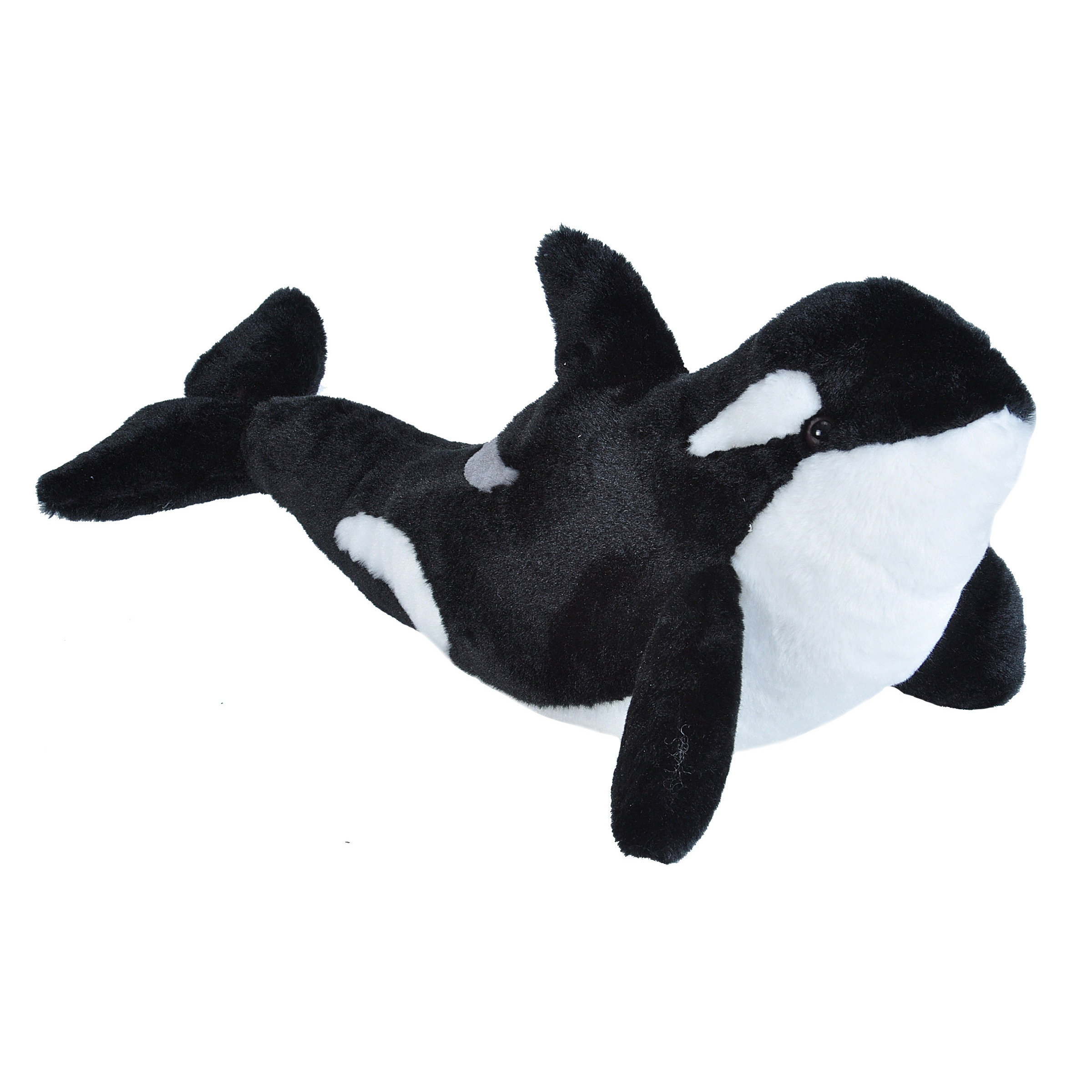 Wild Republic Pluche dieren knuffels Orka - zwart/wit - 30 cm - Knuffels - zeedieren speelgoed -