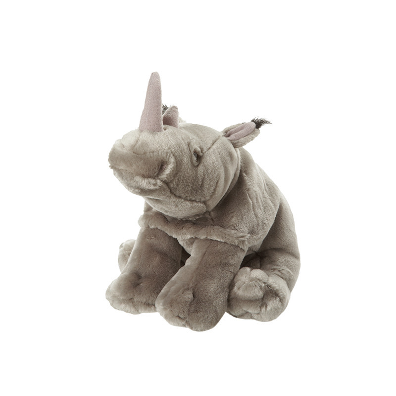 Nature Planet pluche Afrikaanse Neushoorn - knuffel - 22 cm - Dieren knuffels -