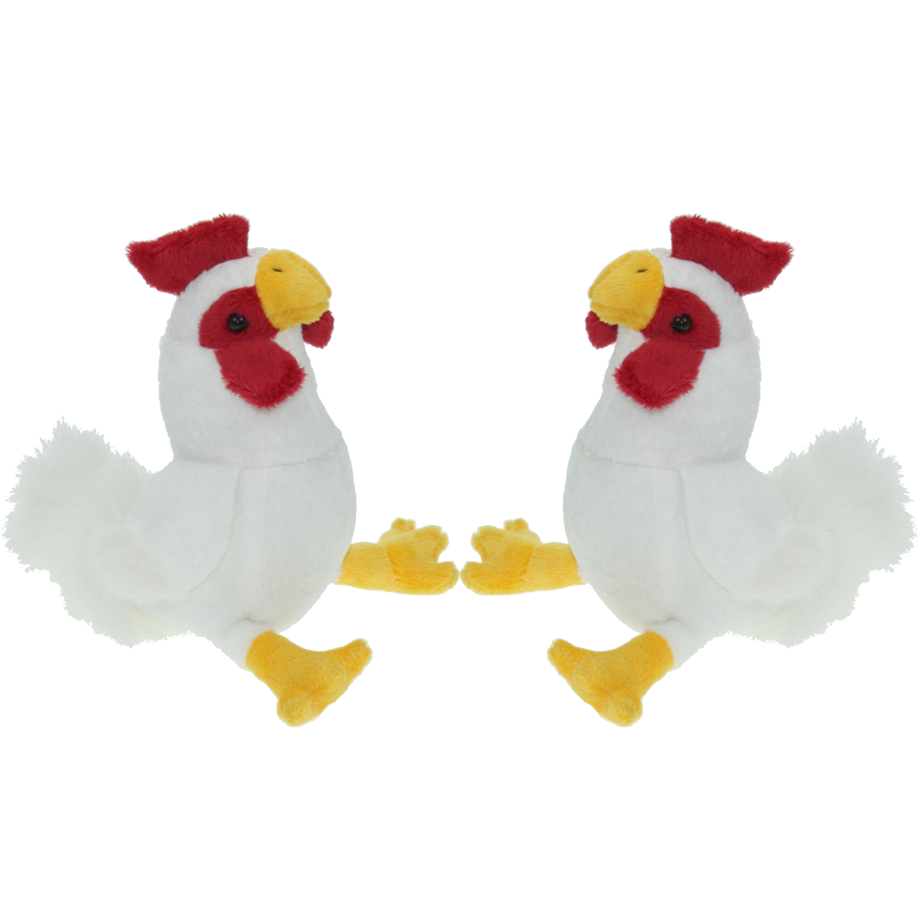 Set van 2x stuks pluche knuffel dieren Kip vogel van 20 cm -