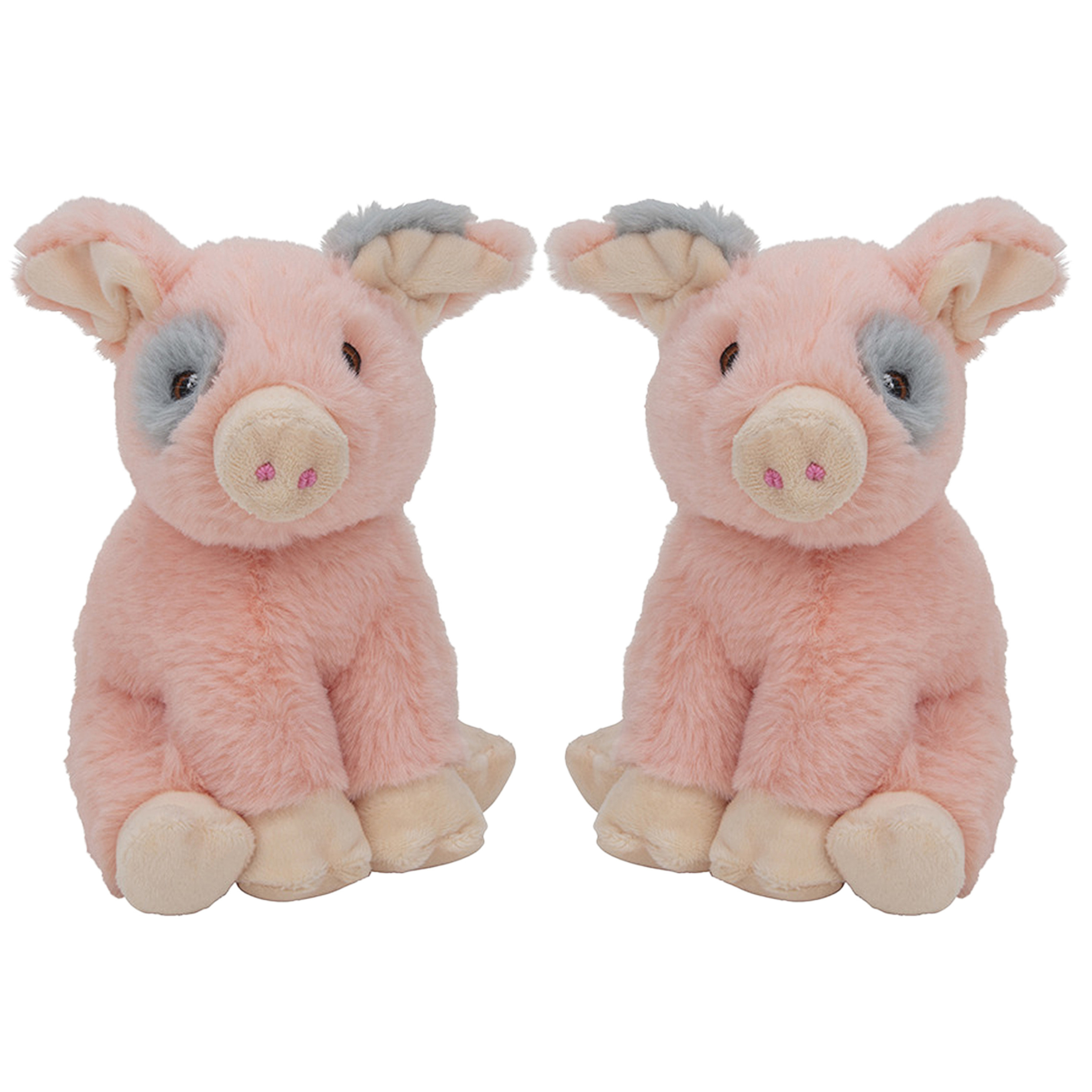 Multipak van 2x stuks pluche dieren knuffels Varkens/biggetjes van 18 cm -