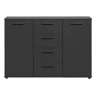 Kast Praag - antraciet - 85x120x35 cm - Leen Bakker