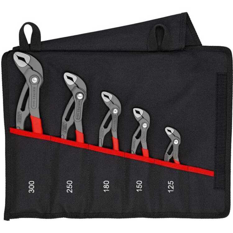 KNIPEX Cobra-Set 5-delig 00 19 55 S5 tangenset gekartelde greepvlakken, geïntegreerde klembeveiliging