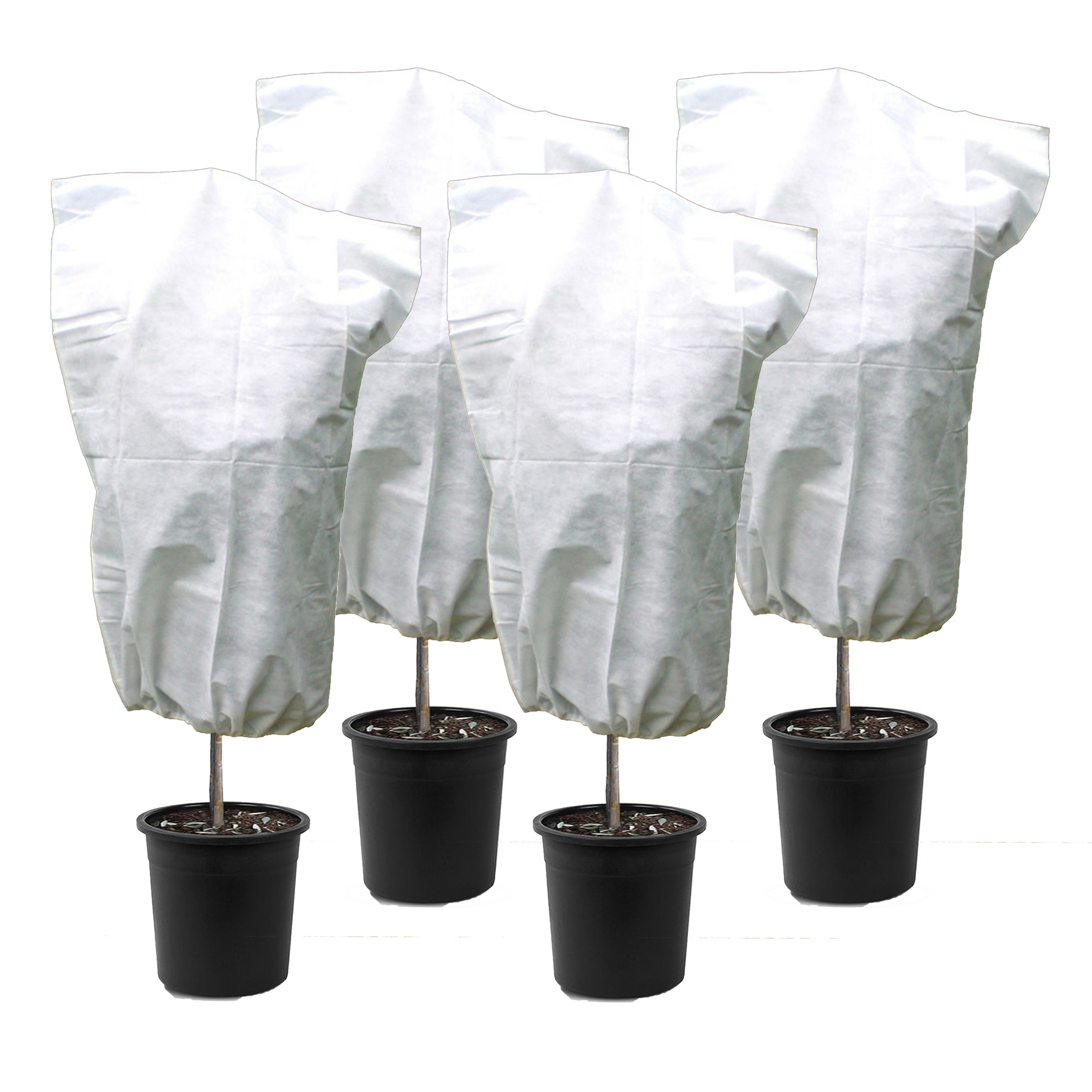 4x stuks plantenhoezen wit 1,5 m x 110 cm anti-vorst bescherming -