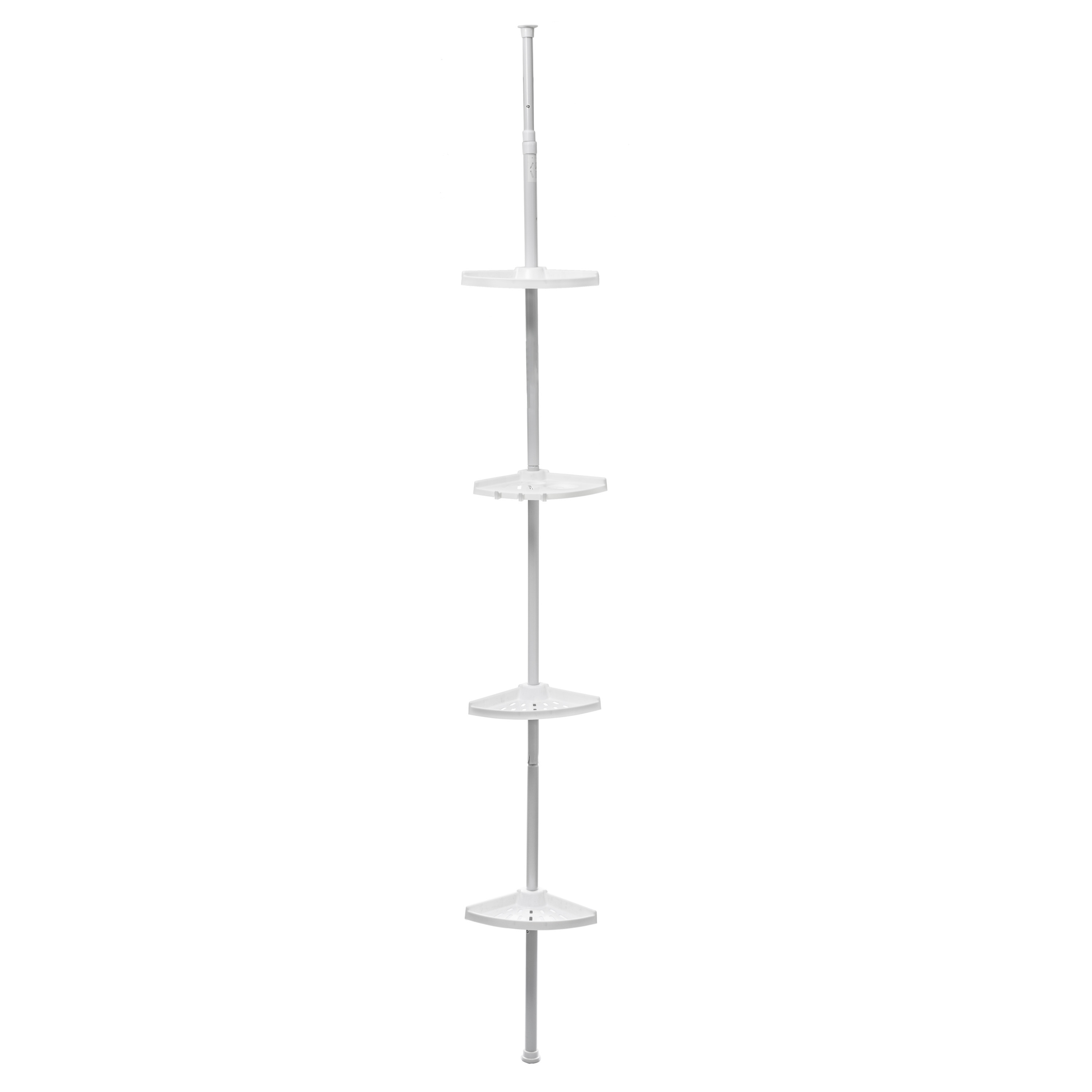 Doucherekje/badkamerrekje hoek telescopische stang met 4 lagen 200 - 250 cm -
